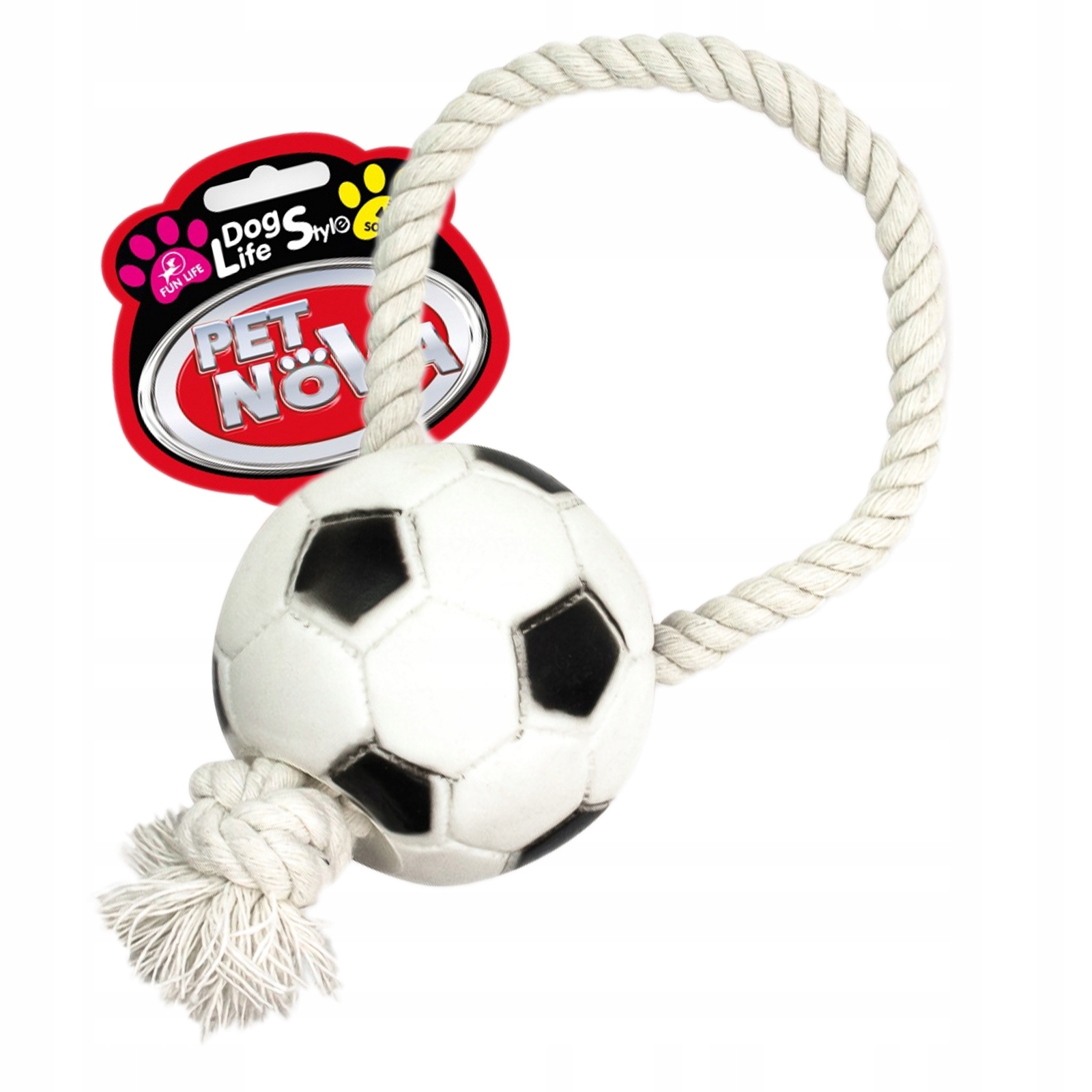 

Piłka Futbolowa Na Sznurku 26CM Pet Nova Dla Psa