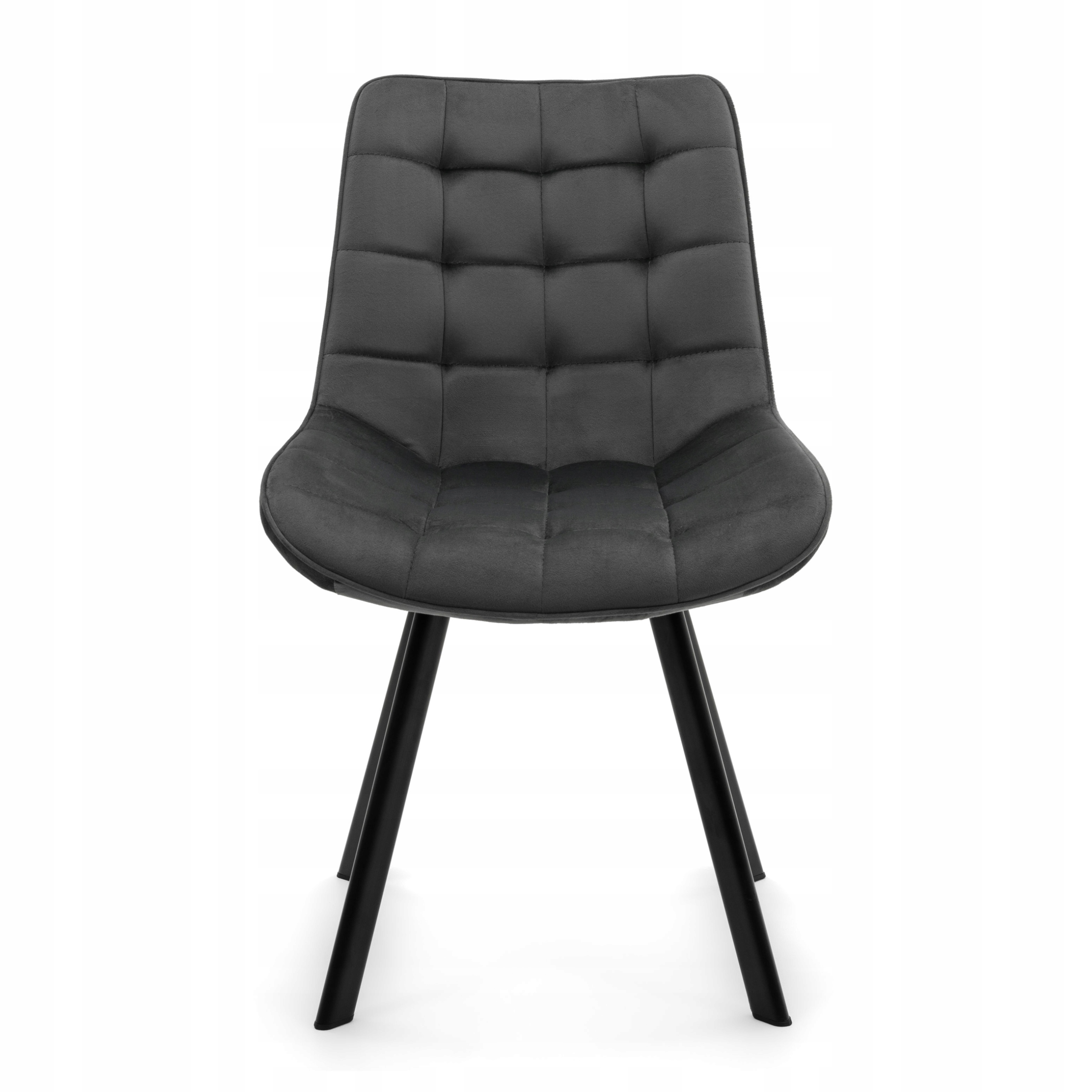 Krzesło Tapicerowane Welurowe Do Salonu Jadalni Glamour Tori Szare