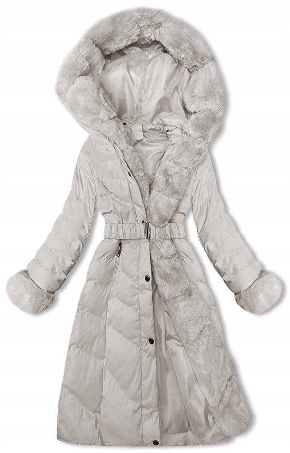 Zimní Bunda S Kožešinou 5M3156 Ecru XL (42)