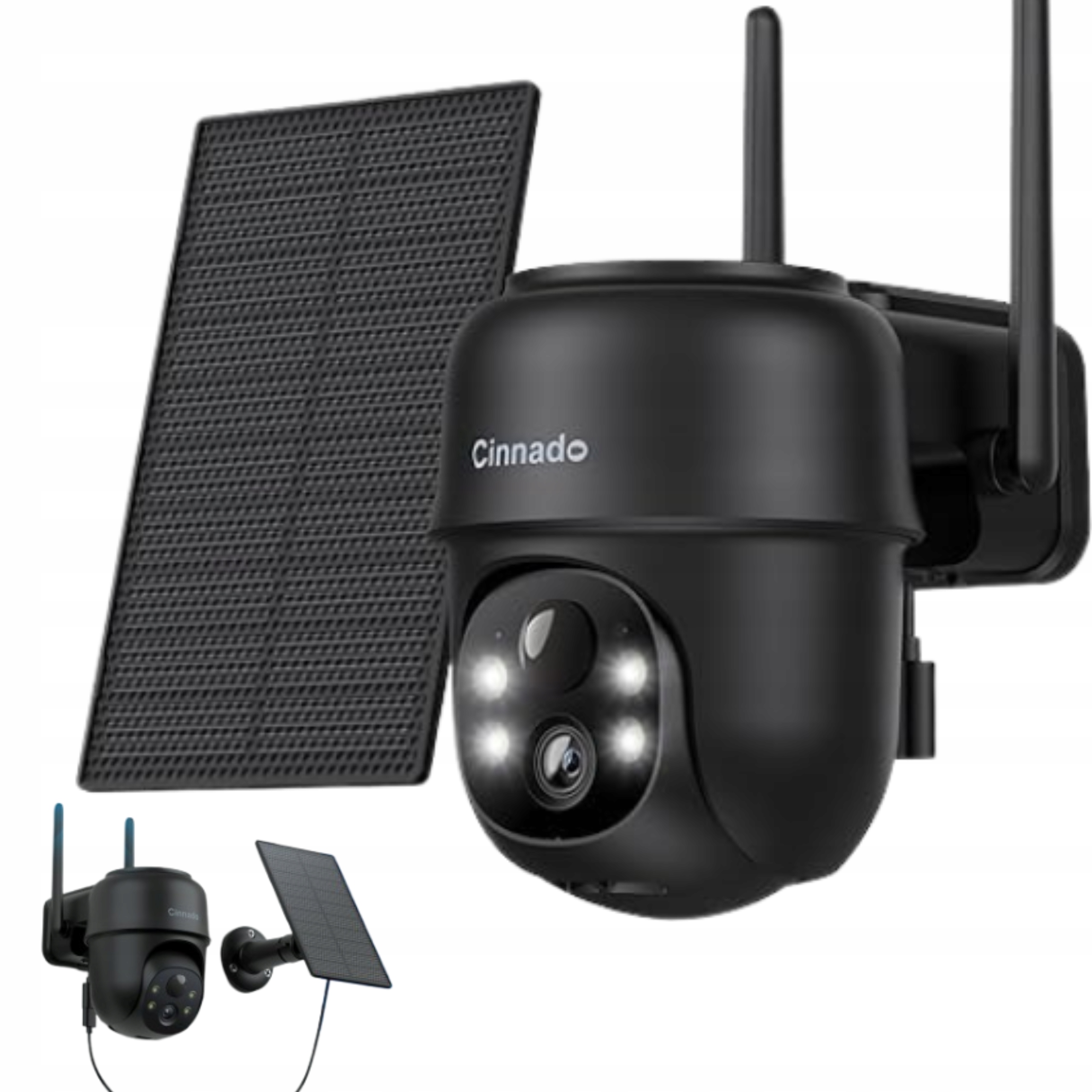 Kamery Cinnado 2K Solární venkovní kamera 2,4G Wi-fi 360° rotace
