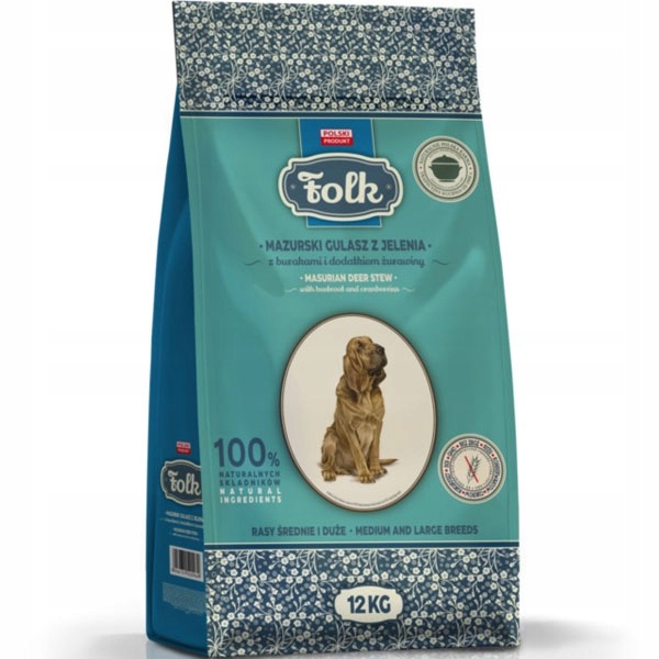 Krmivo pro velké psy Folk jelen pro velká plemena 12 kg