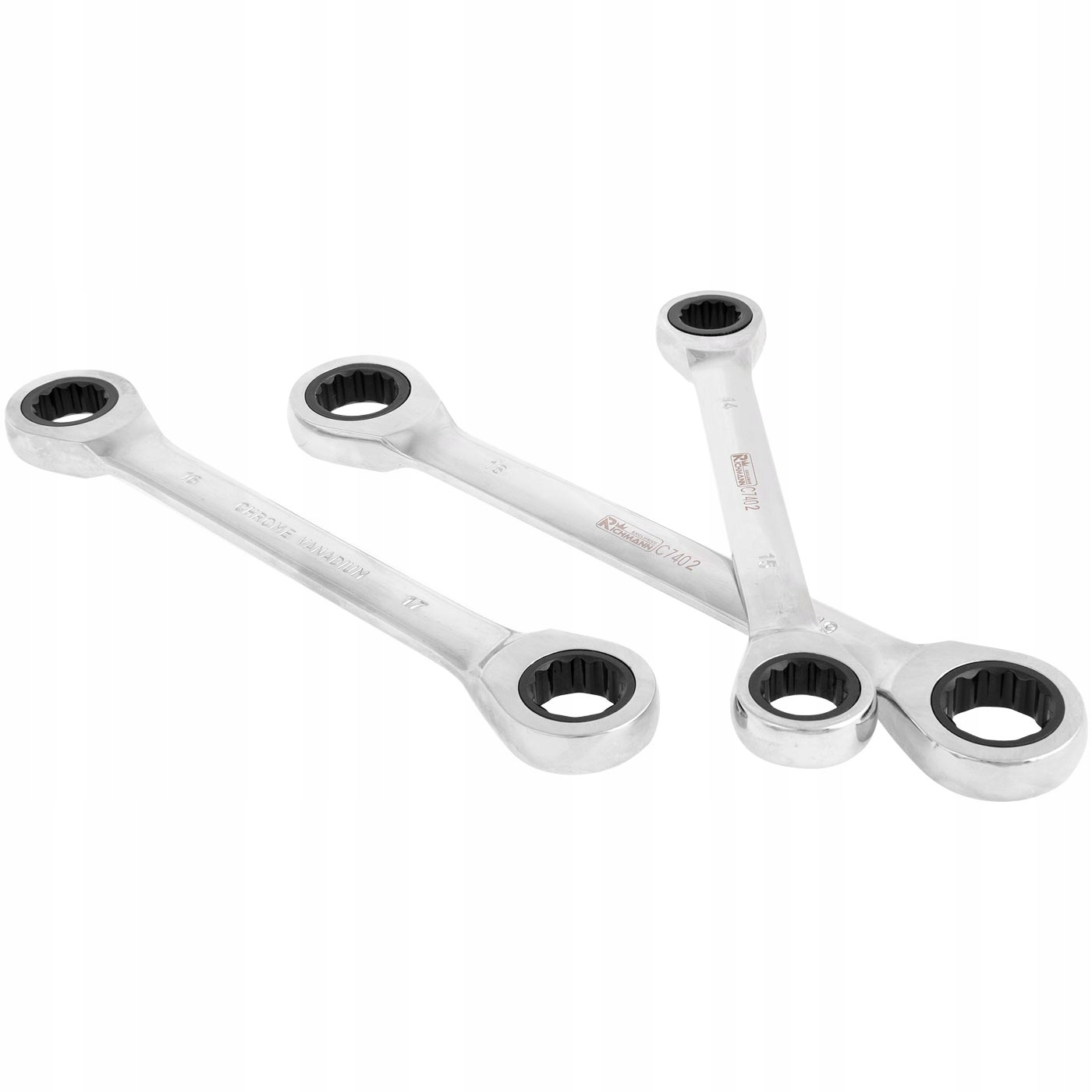 KLUCZE OCZKOWE Z GRZECHOTKA 8 19MM RICHMANN C7402 EAN 5906741674027