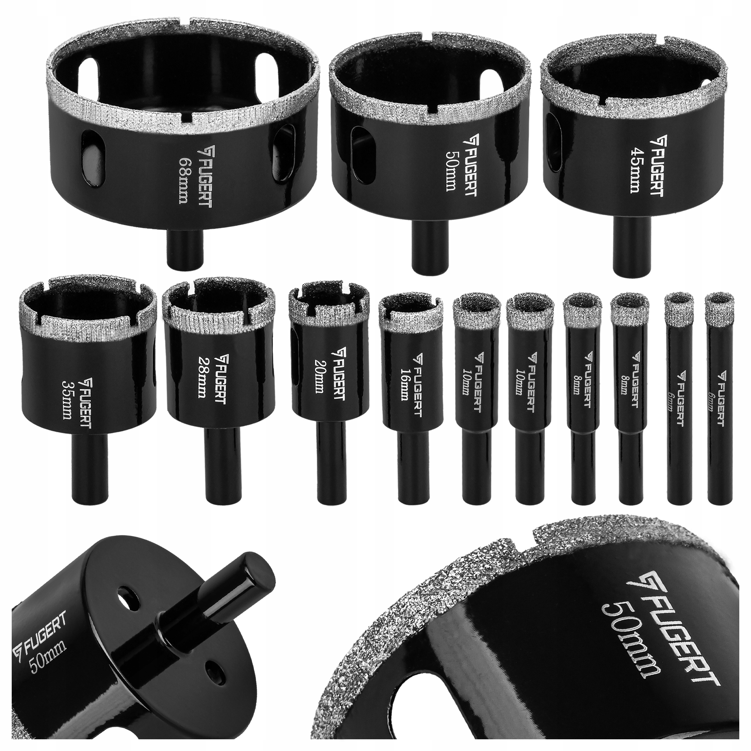 Otwornice Do Płytek Gresu Glazury Zestaw Otwornic Wiertło 6-68MM 13 Szt