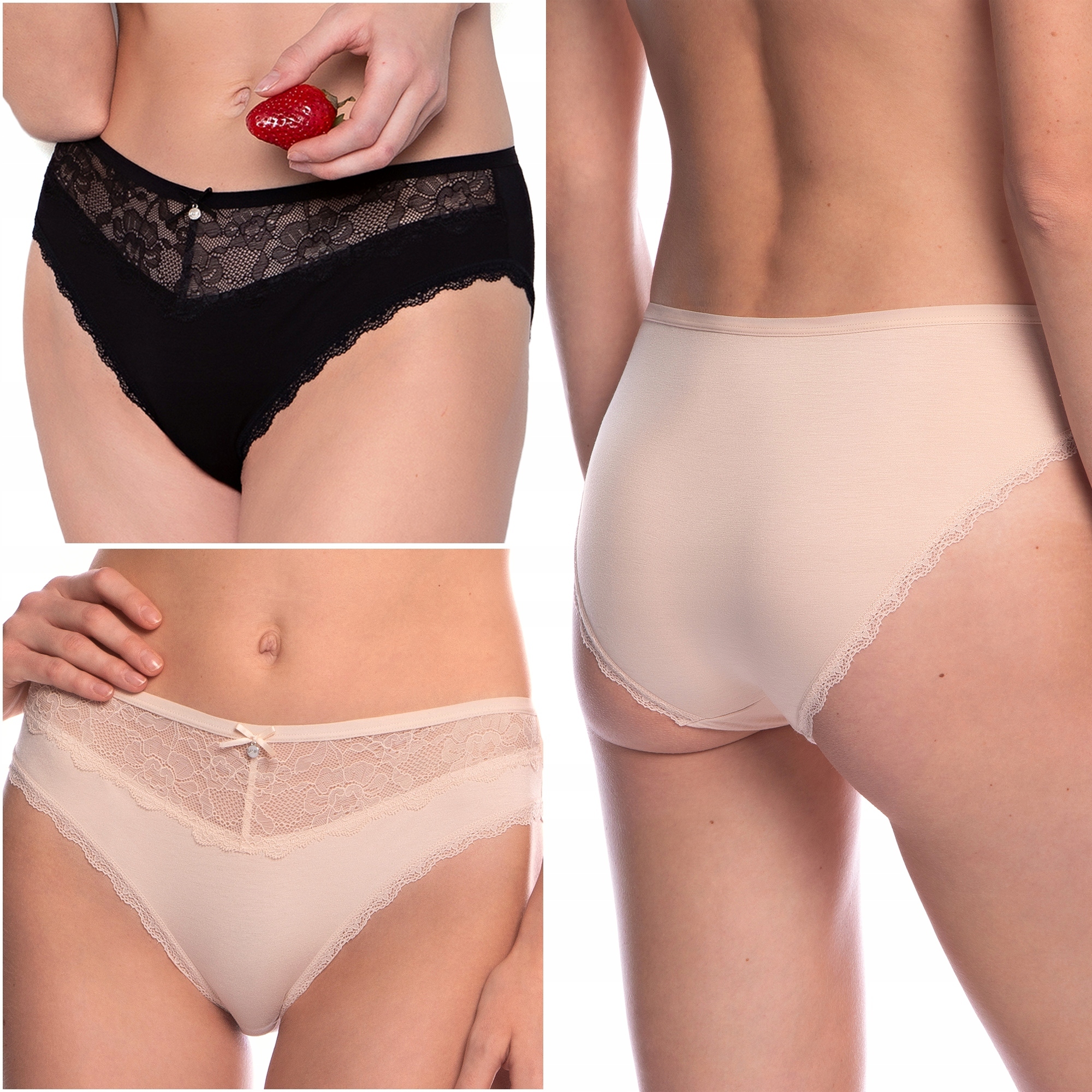 Lama 1561BI kalhotky z Viskózy, krajkové kalhotky Bikini 2-PAK L