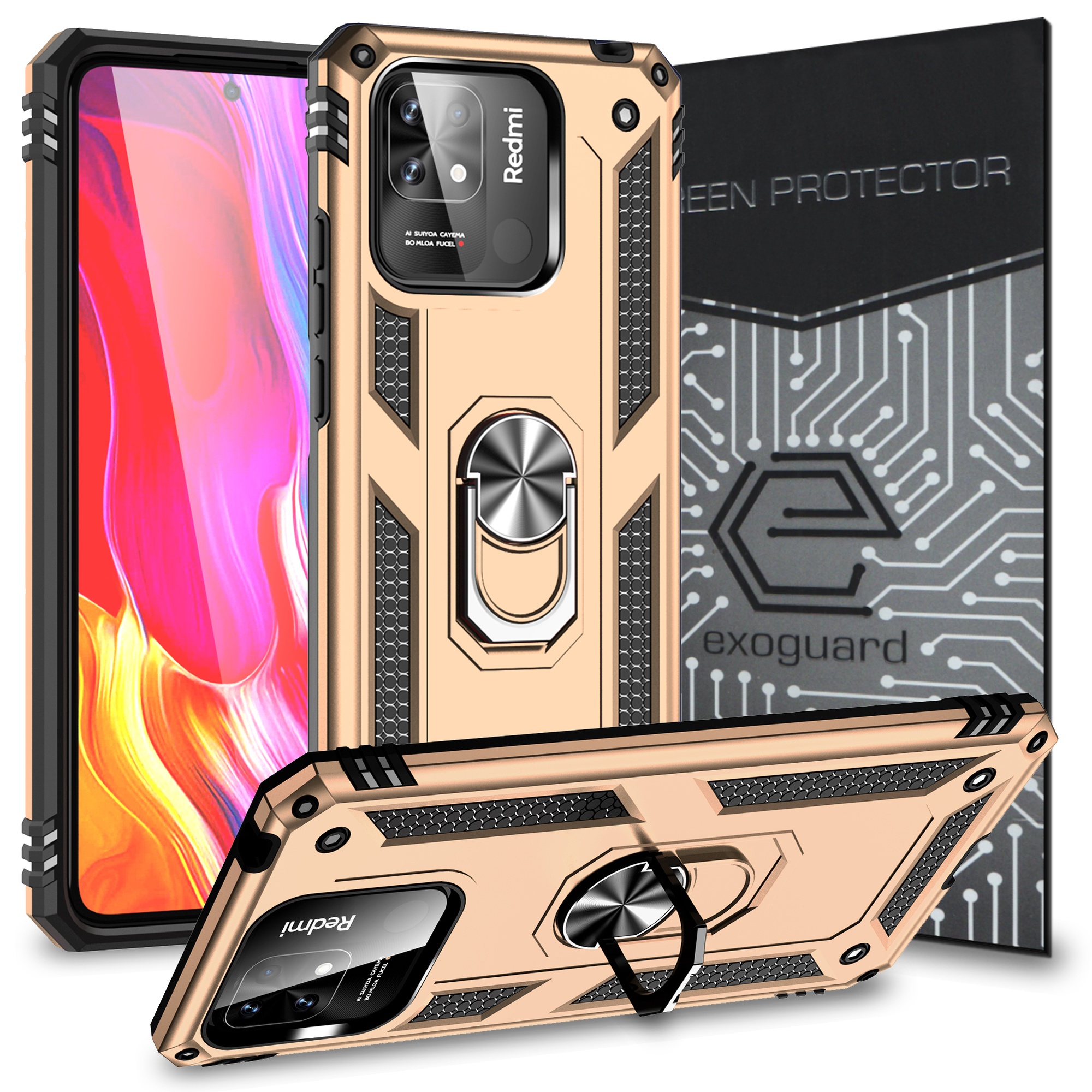 

Etui Pancerne Obudowa Szkło do Xiaomi Redmi 10C