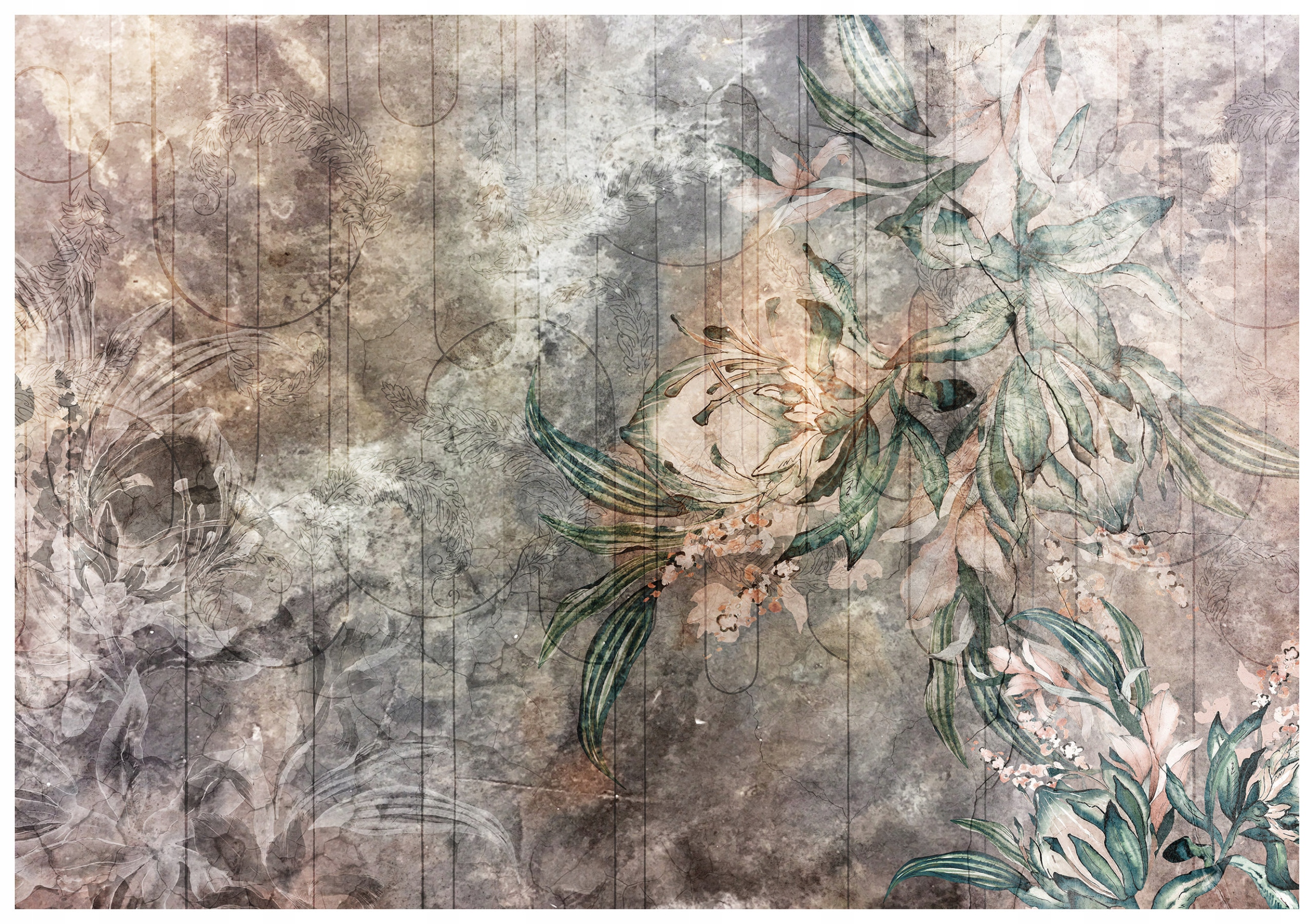 Fototapeta Beton Monstera tropické listy vinylová 368x254 lepidlo