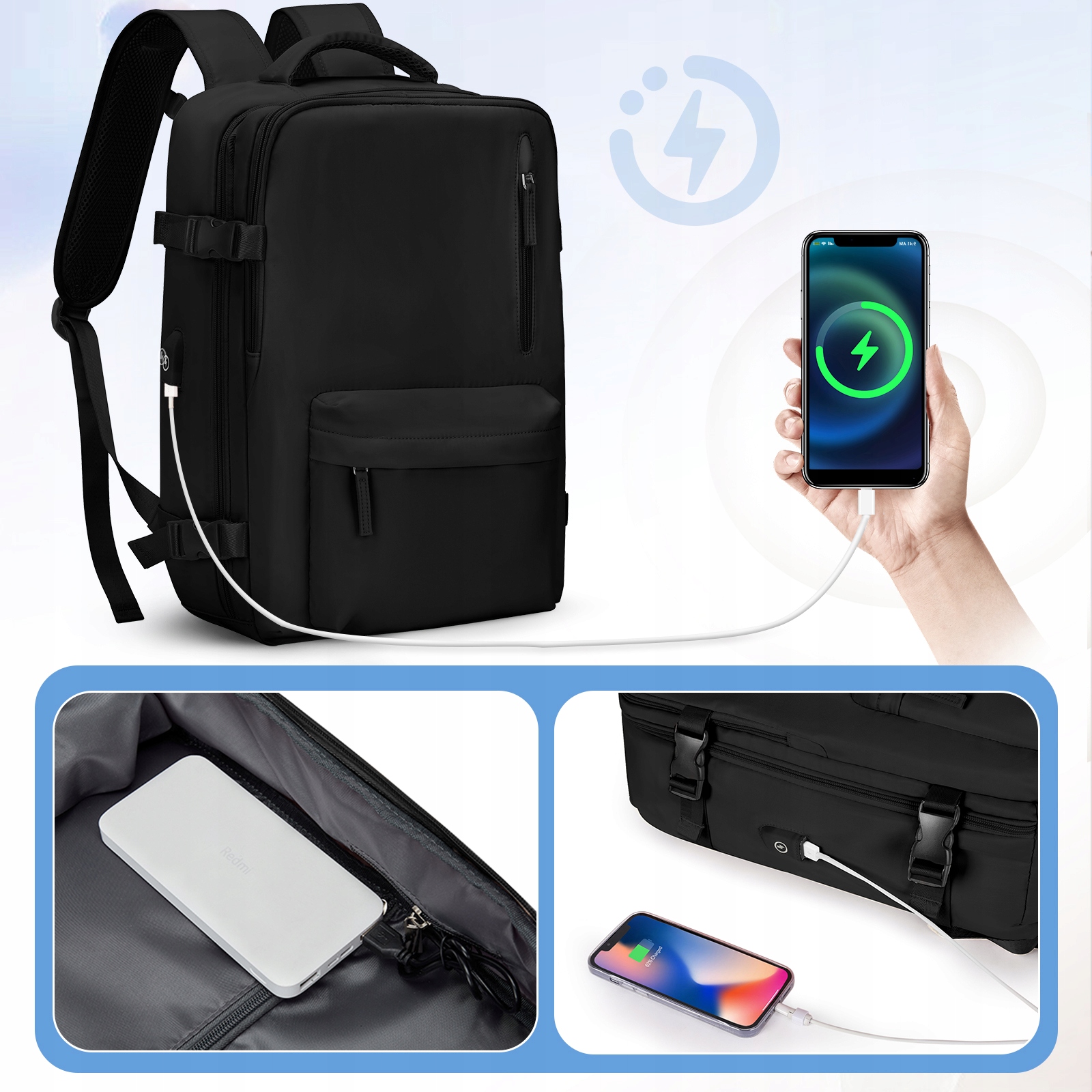 Plecak do przechowywania torba ryanair 40x20x25 bagaz podreczny damski Model Travel backpack simple version