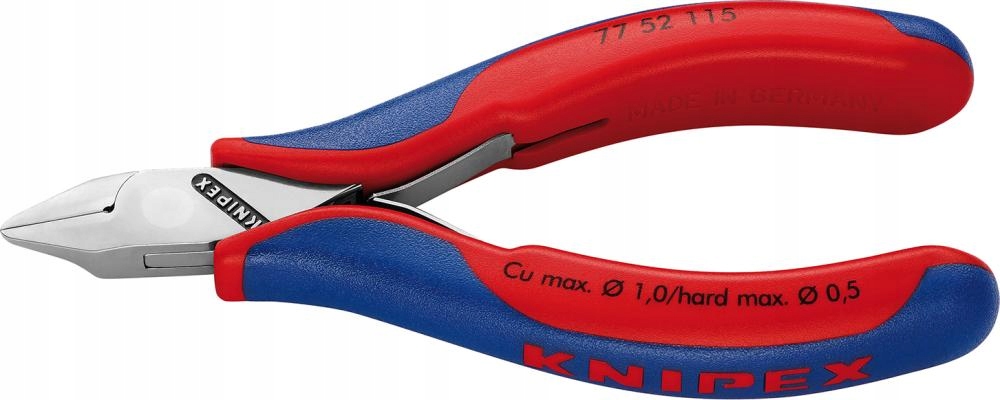 Boční štípací kleště pro elektroniku, plochá hlava 115 mm 77 52 115 Knipex