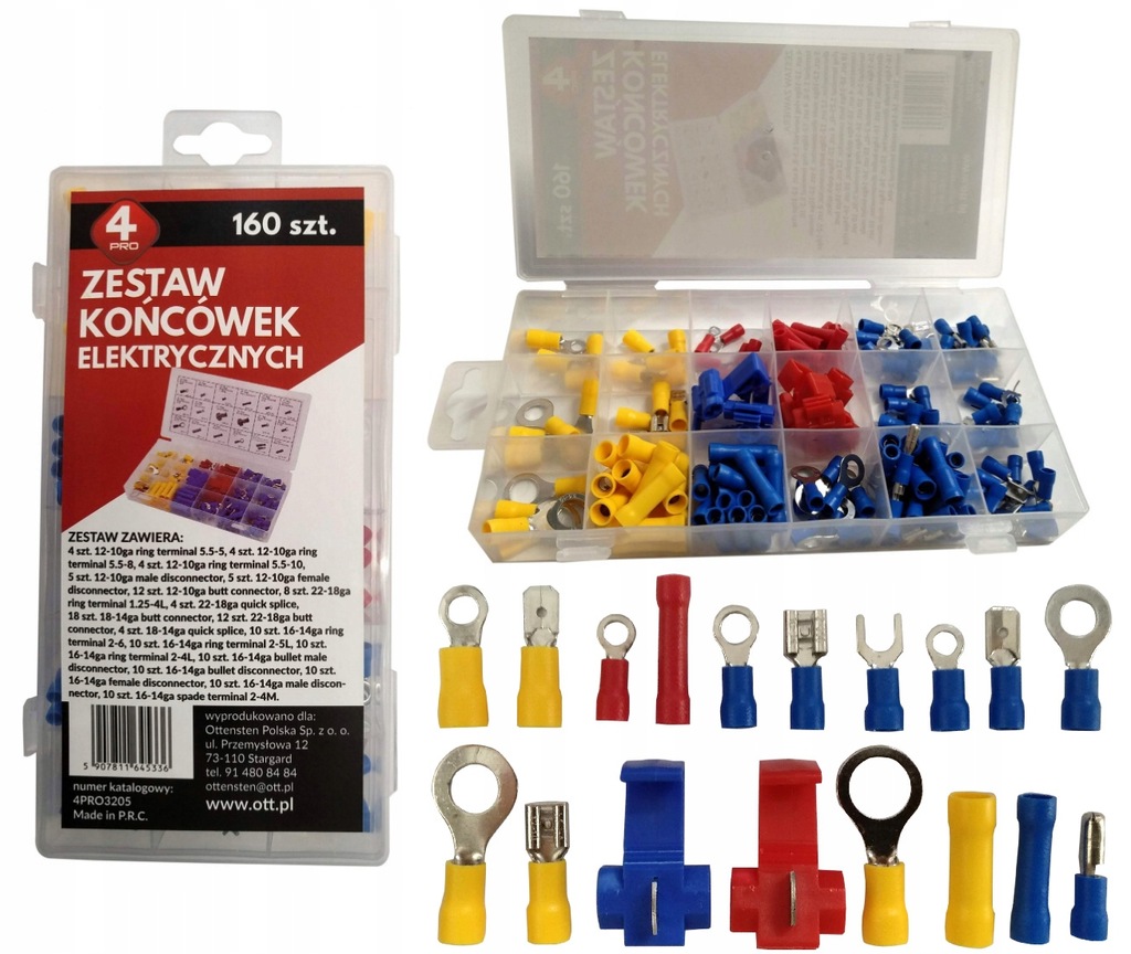 

Końcówki elektryczne 160szt konektor z wsuwką