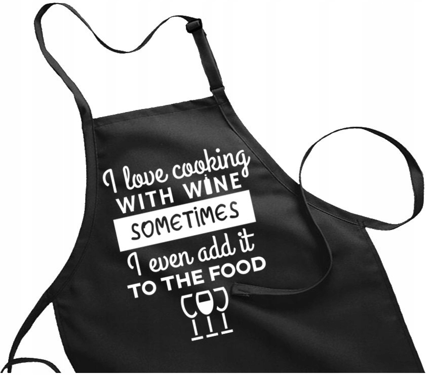 FARTUCH Z NADRUKIEM gotuje z winem