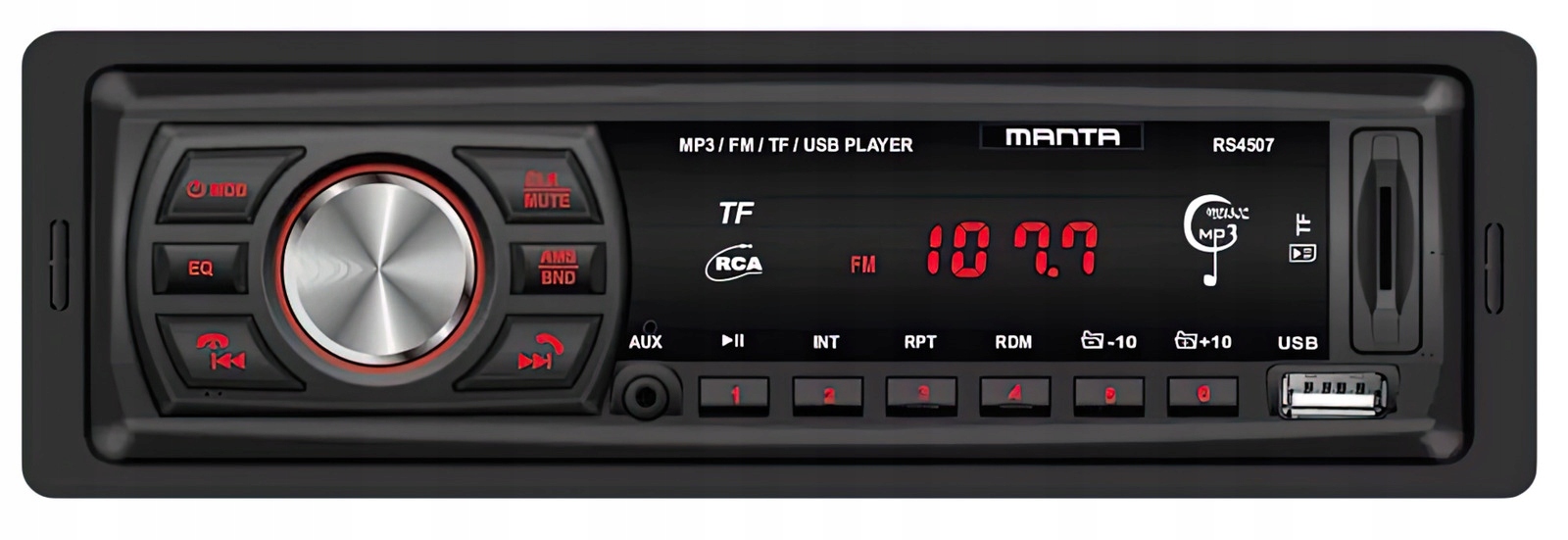 Radio samochodowe Bluetooth 1DIN 4x10W Usb Sd MP3 Aux Rds Led Manta RS4507-Zdjęcie-0