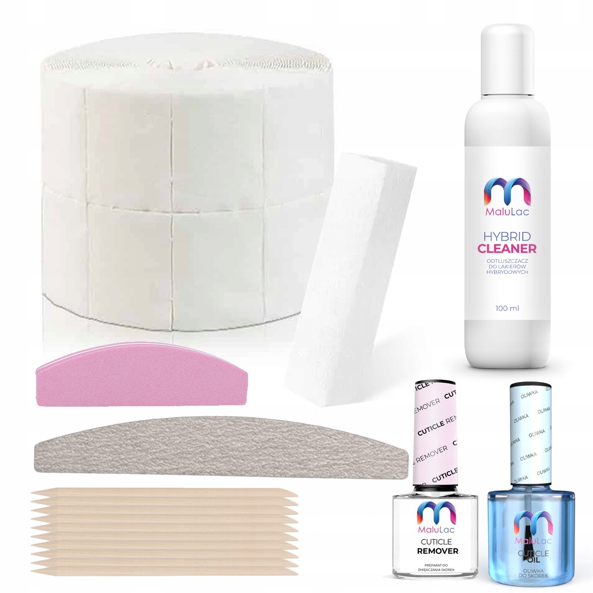 

Zestaw do paznokci Manicure pilnik waciki cleaner
