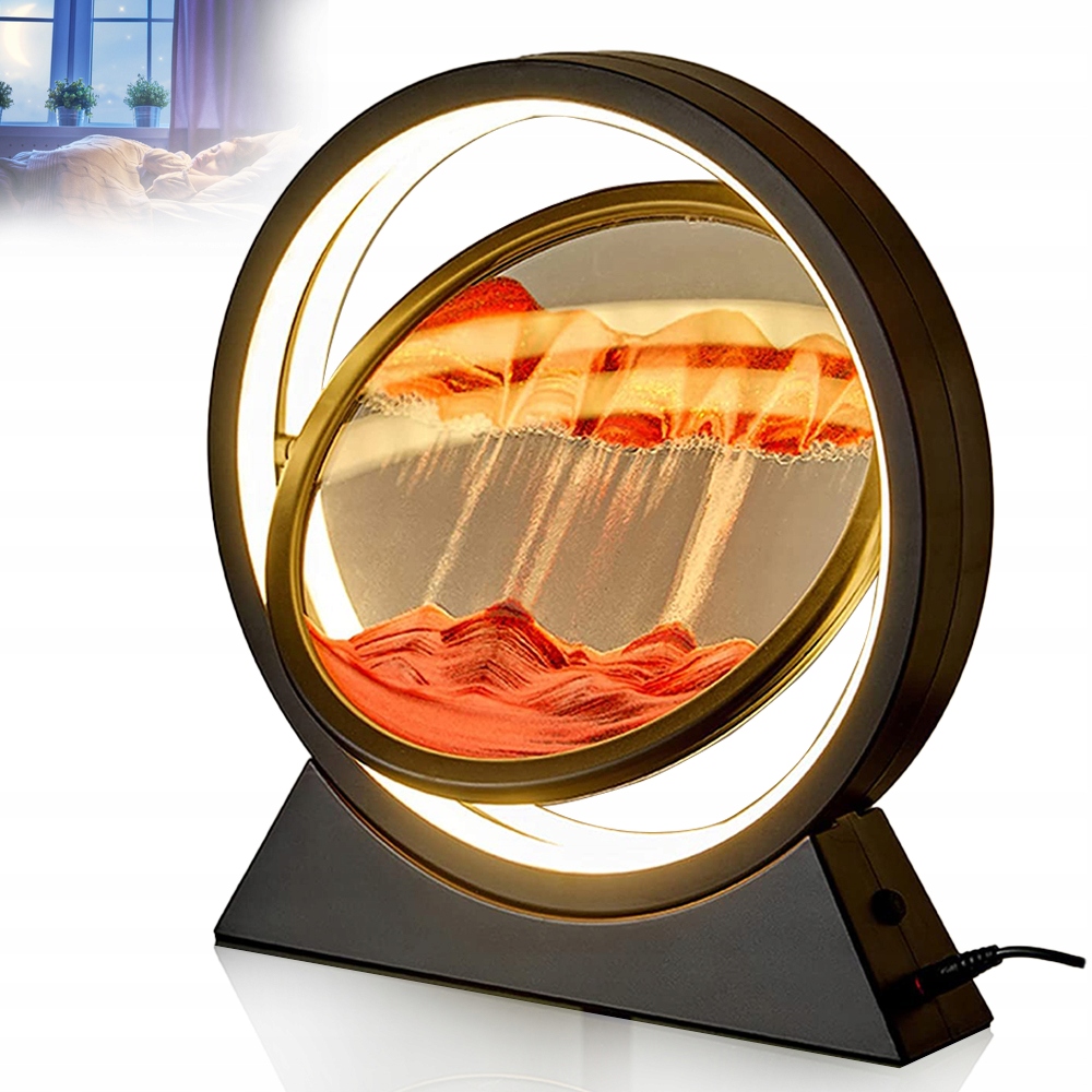 

Dynamiczny Piasek Obraz Ruchomy Led Lampką 360°