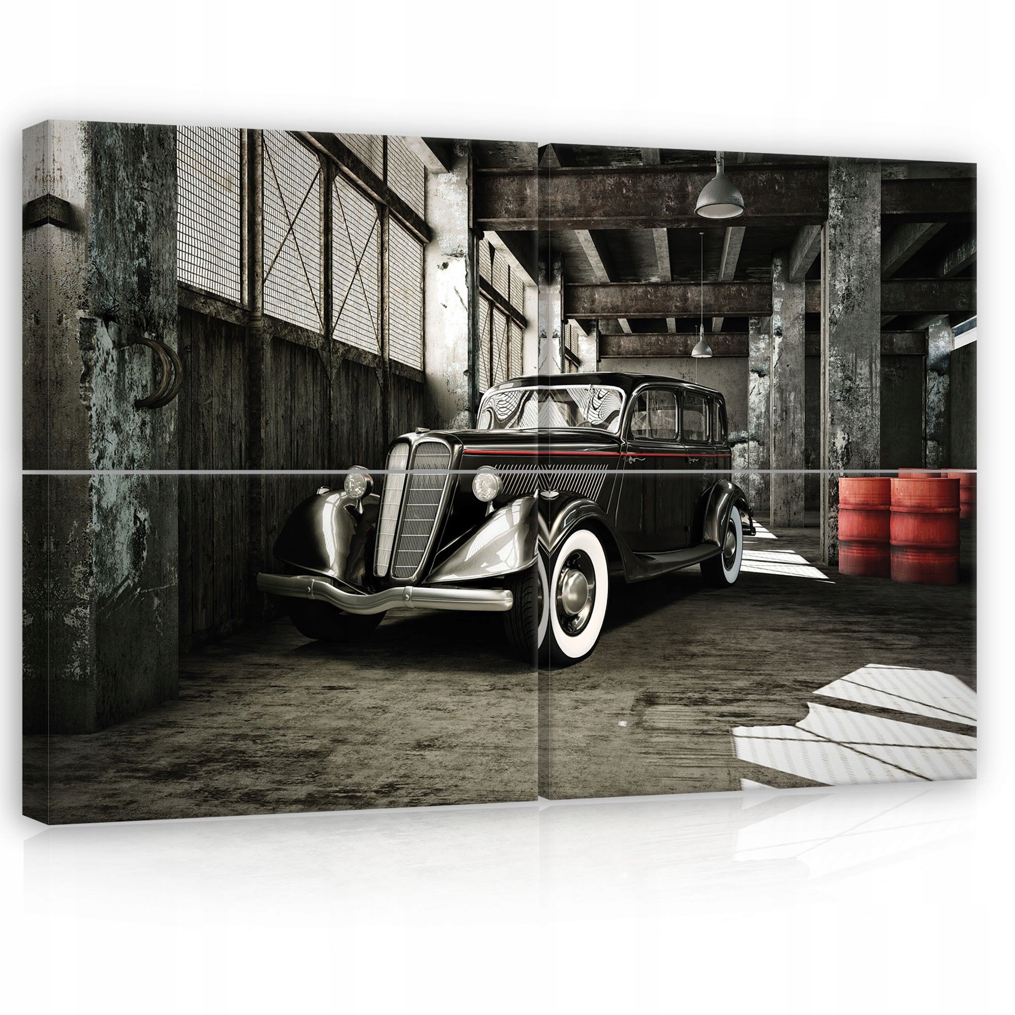 Obraz 120x80 Vintage auto retro klasika garáž dílna styl stín atmosféra