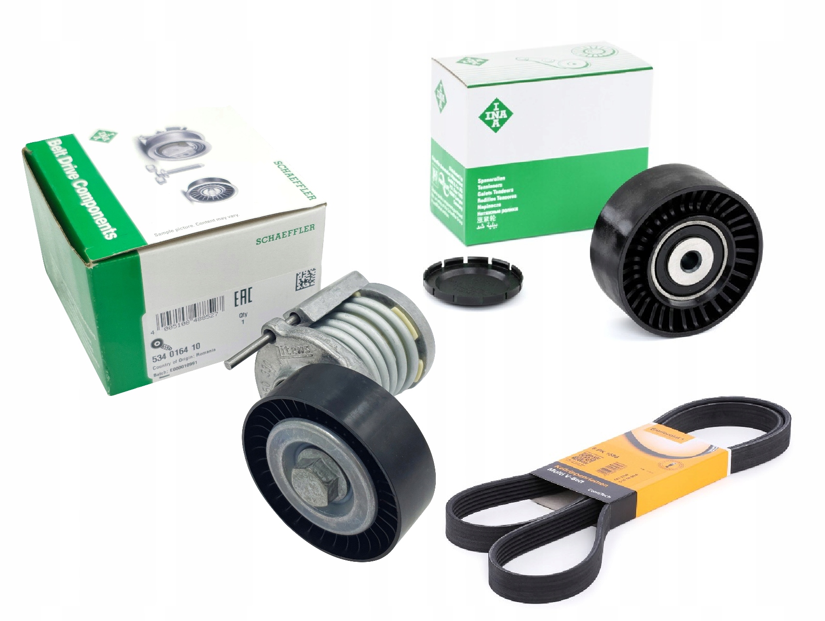 NAPINACZ + PASEK + ROLKA AUDI A4 B8 A5 8T 2.0 TDI