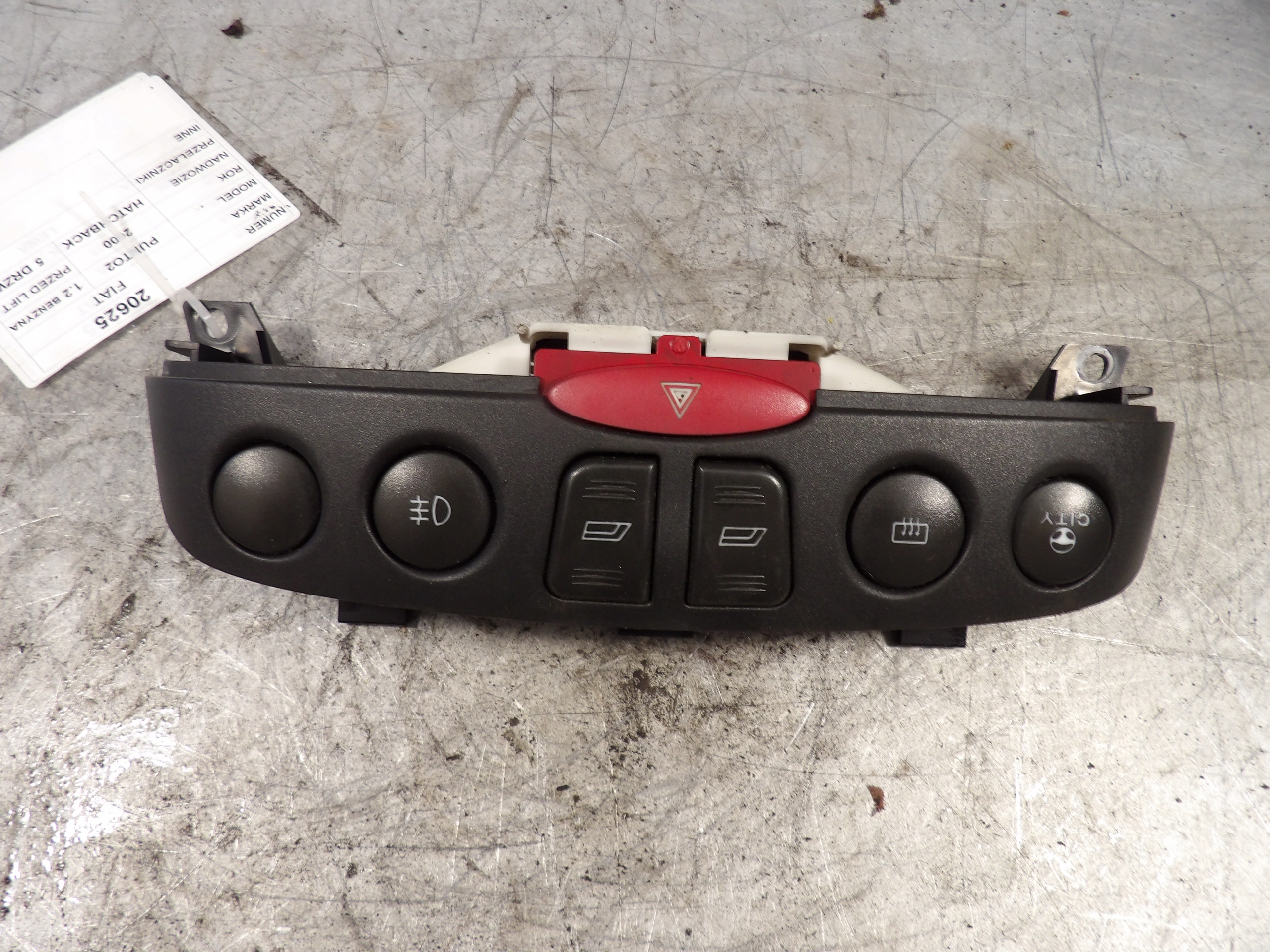 Fiat Punto II panel, interruttore luci Luci di emergenza 1,2B