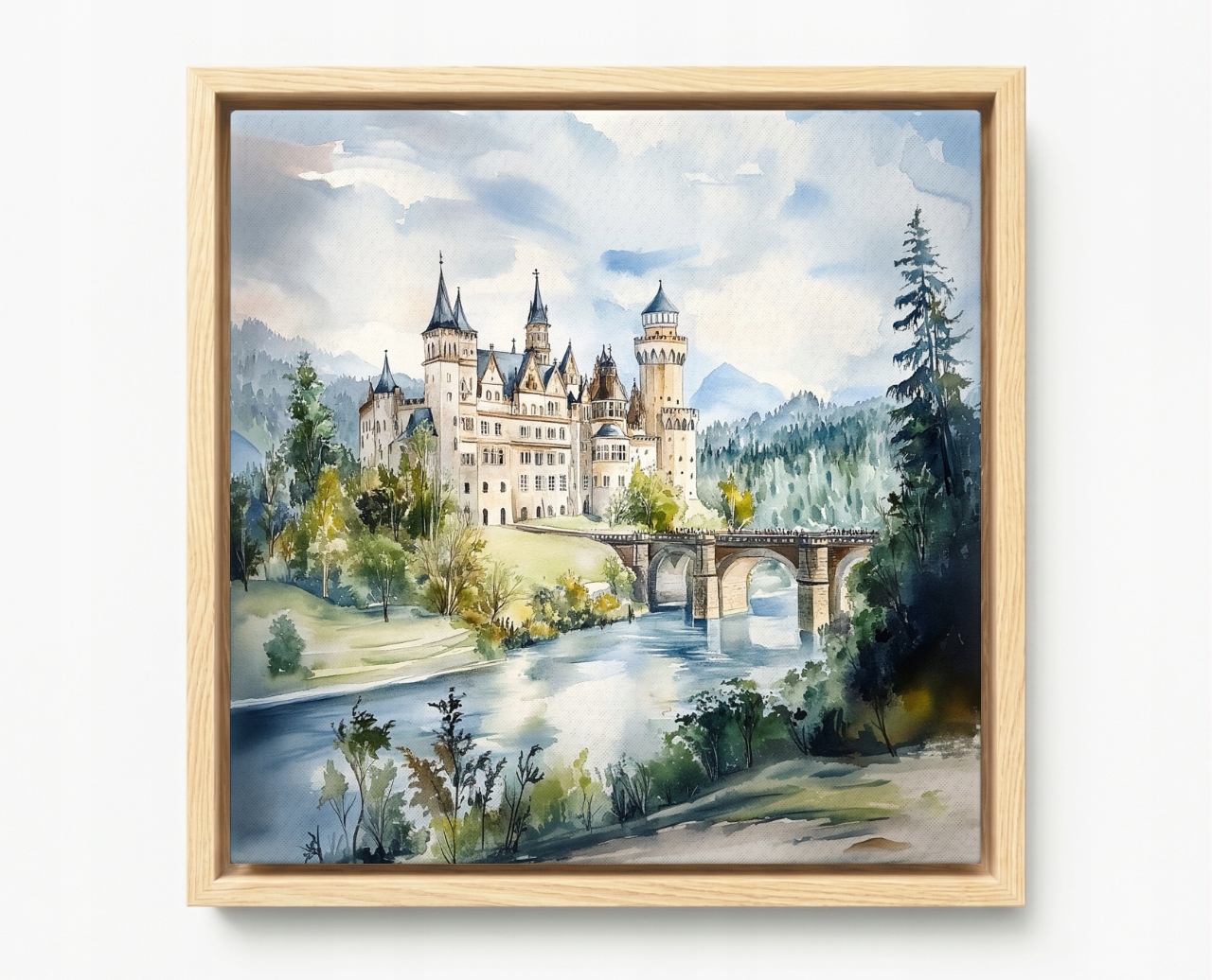 Obraz Rám American Box Krajina Nemecko Bavoria Zámok Neuschwanstein 60x60