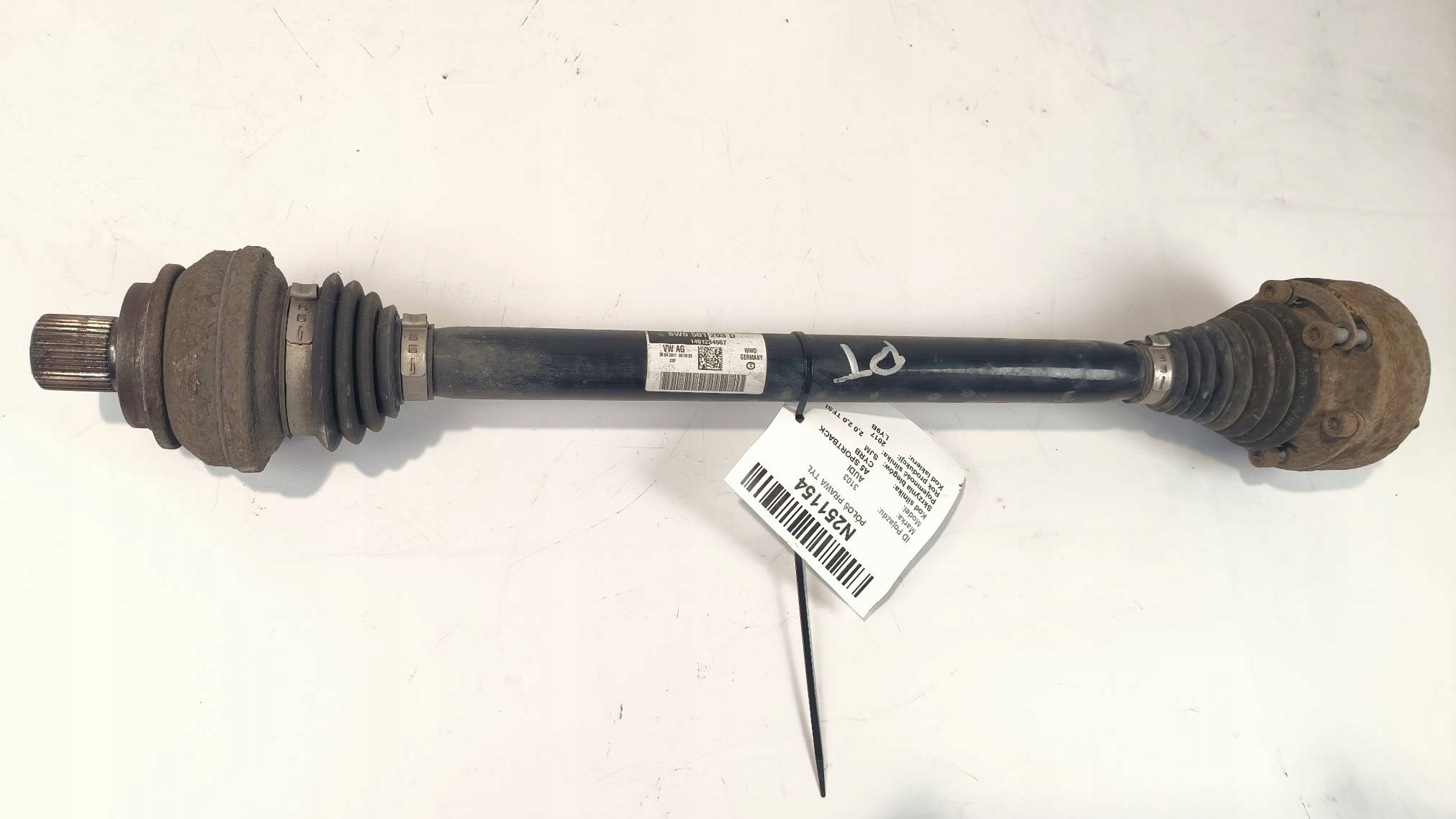 semi-axis right rear part 8W0501203D AUDI A5 SPORTBACK