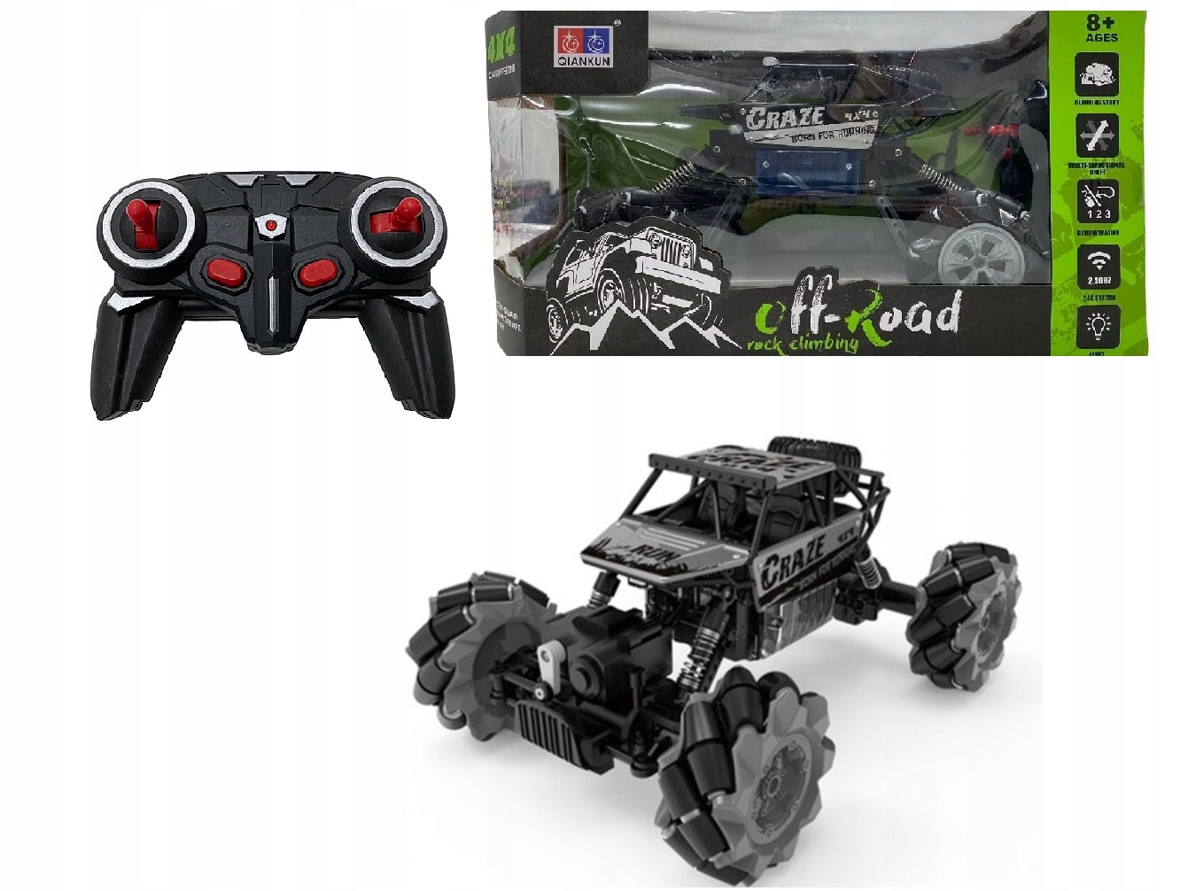 Duże Auto Zdalnie Sterowane Offroad 4X4 Lean Toys