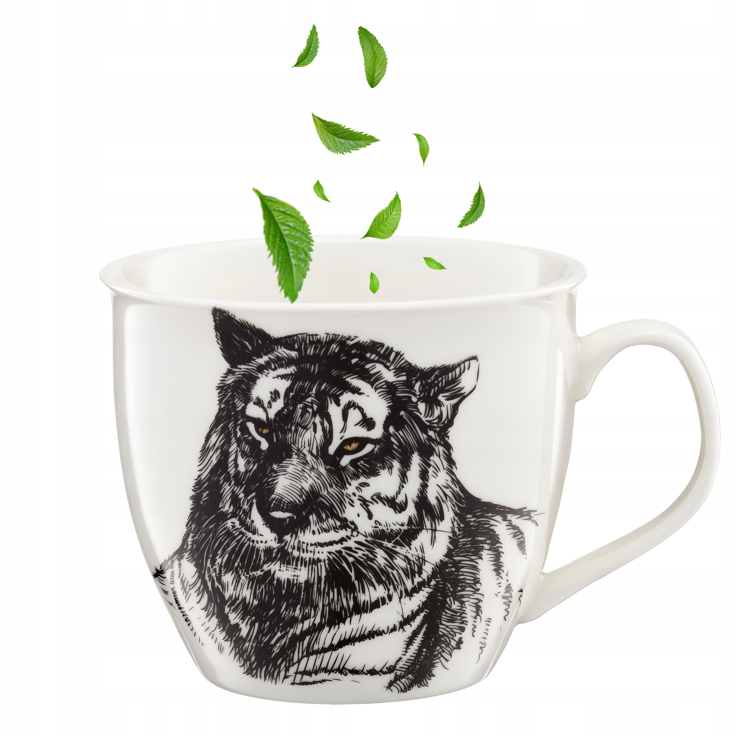 

Kubek Do Kawy Herbaty Kakao Duży Tygrys Porcelana