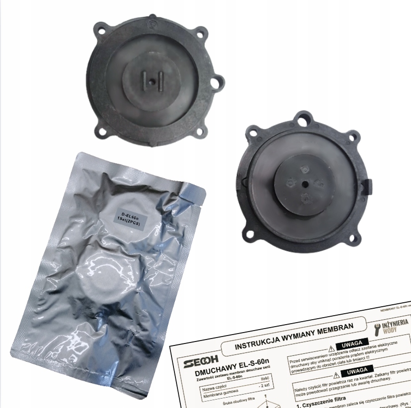 Originální membrány pro dmychadlo Secoh EL-S-60n air pump 2 ks návod Pl