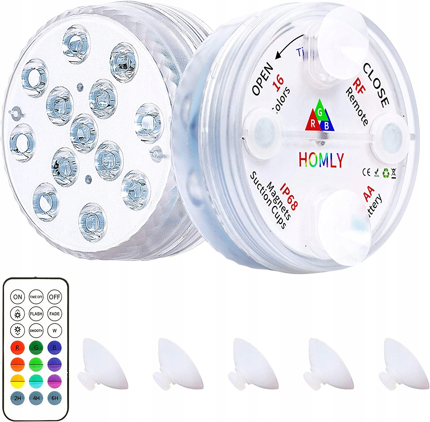 LAMPKA OŚWIETLENIE DO BASNEU JACUZZI SPA BASENOWE WODNE LED NA PILOT 2 szt