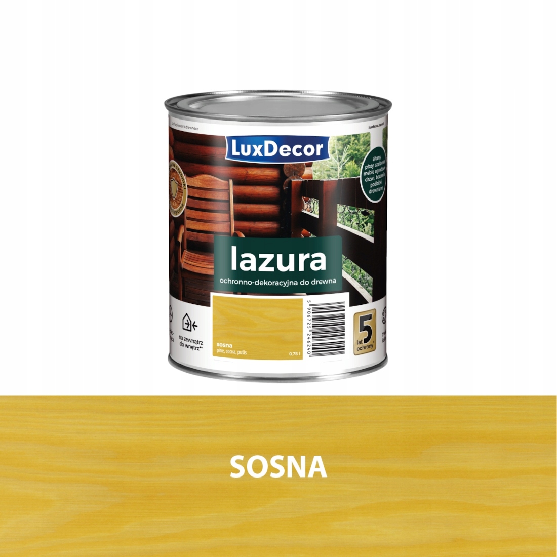 Luxdecor Ochranná A Dekorační Lazura Na Dřevo 4,5 L Borovice