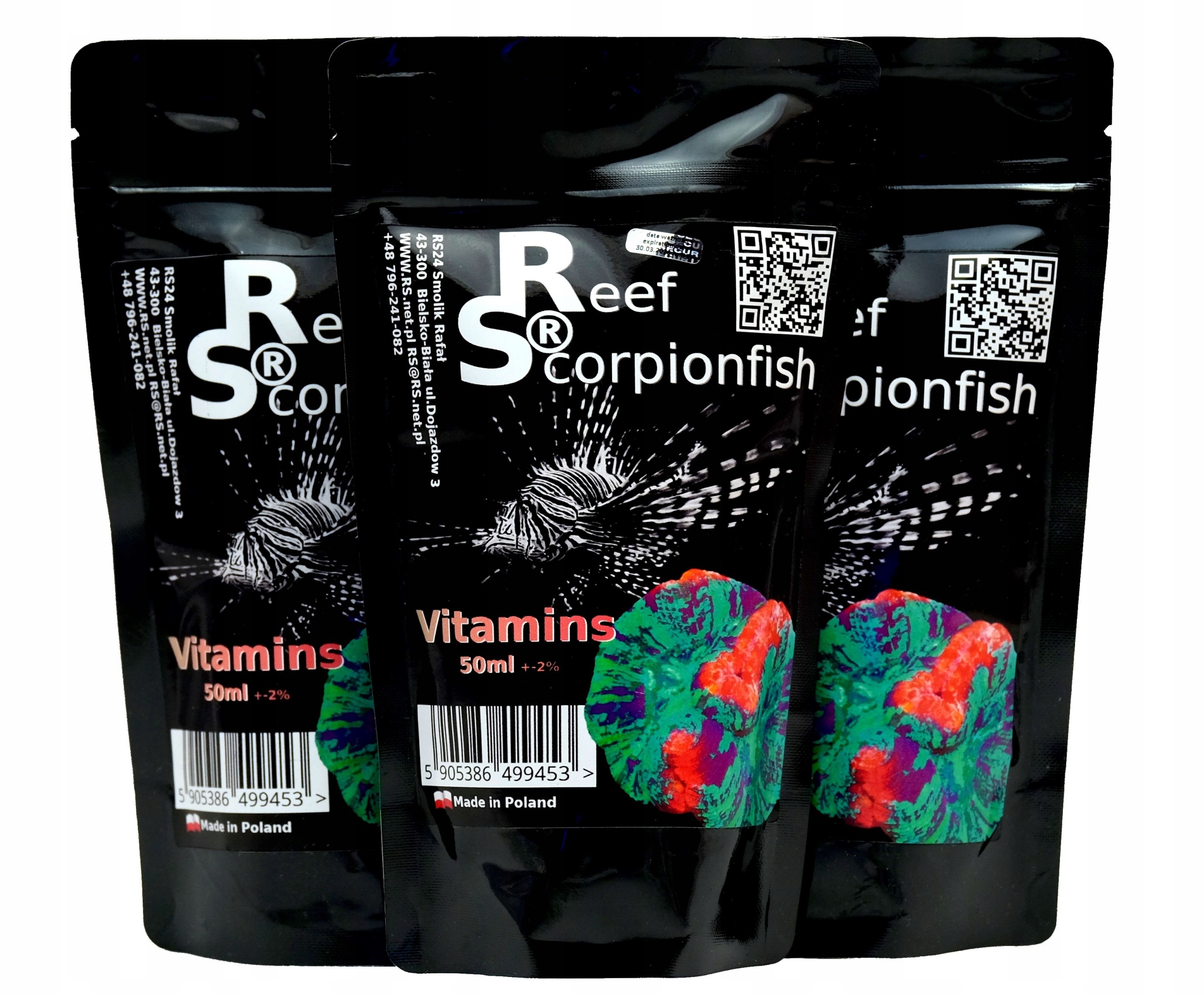 Vitamíny Aminokyseliny Pro Korály Reef Scorpionfish Vitamíny 50 ML Tekutina