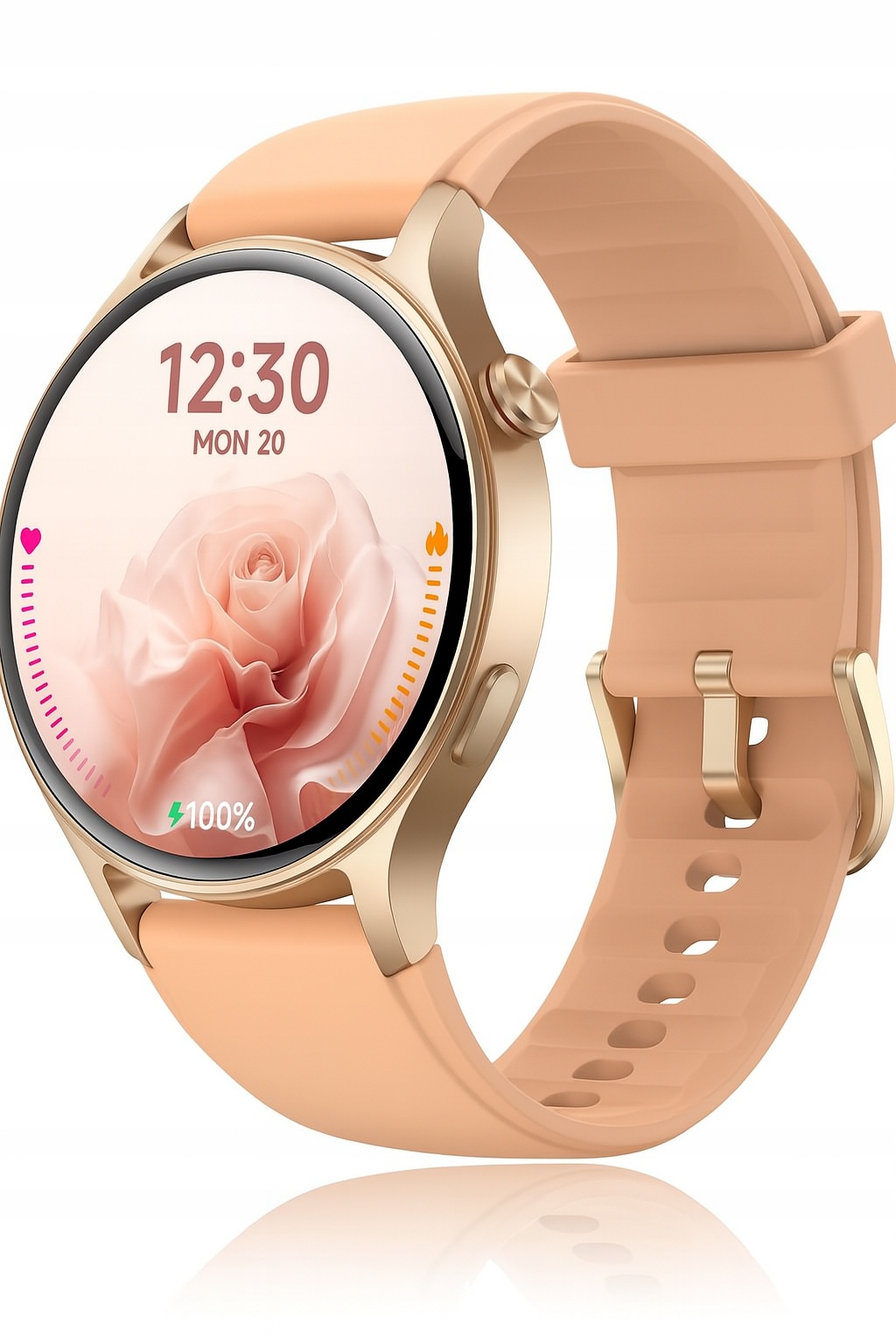 Chytré Hodinky Motsfit 1,32" Amoled Monitor spánku IP68 Zlaté/broskvové