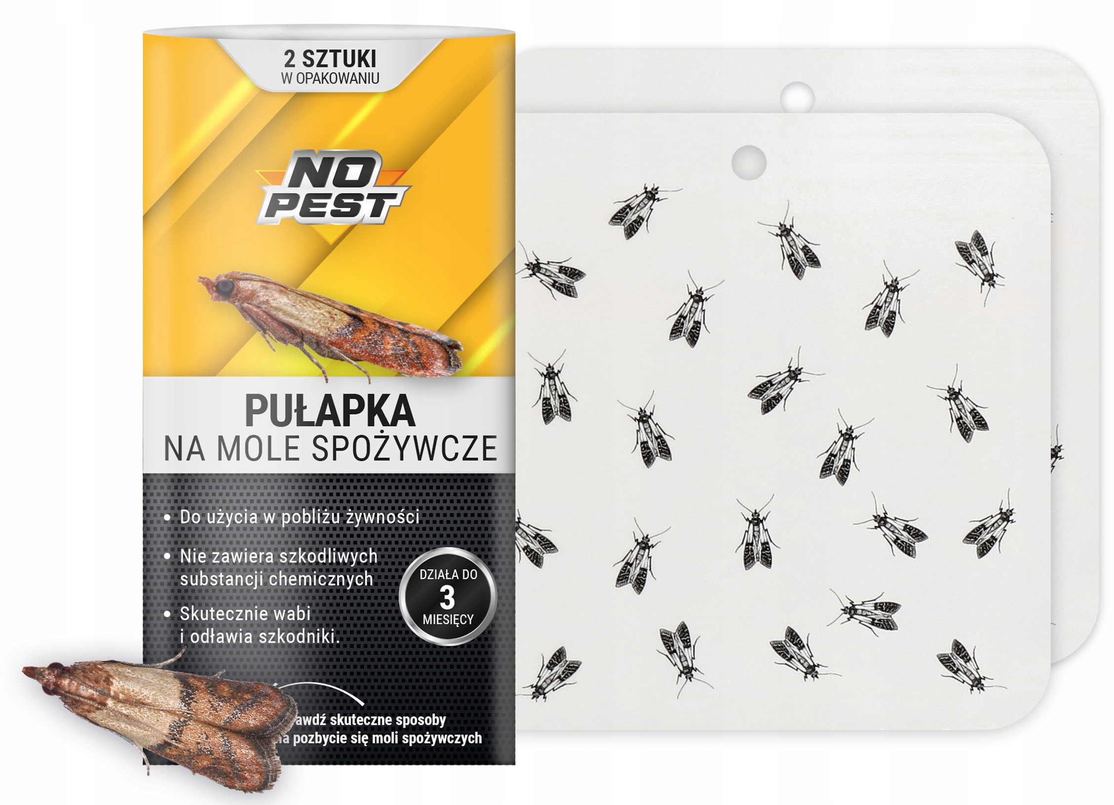 SILNA PUŁAPKA LEPOWA LEP NA MOLE SPOŻYWCZE KUCHENNE Z FEROMONAMI NO PEST EAN (GTIN) 5902838397336