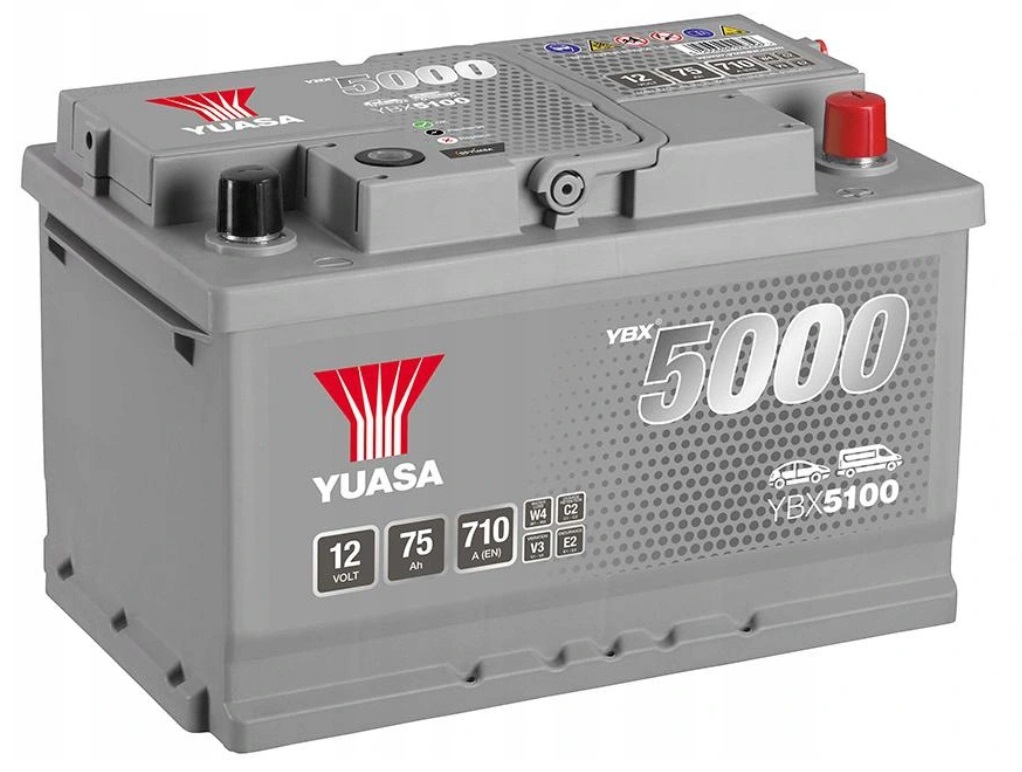 5100 - Акумулятор YUASA 75Ah 710A YBX5100