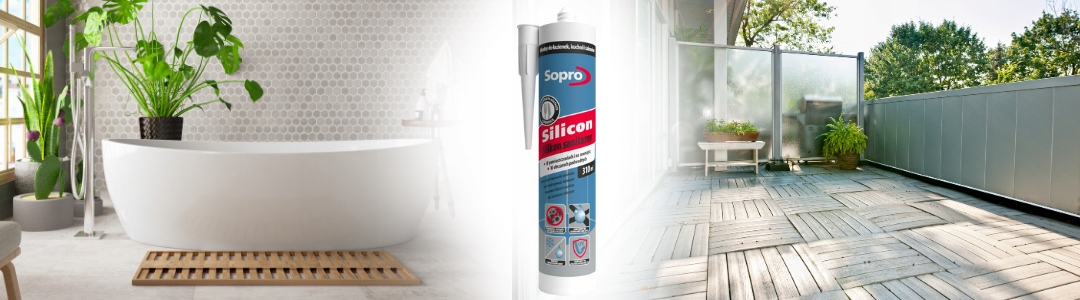 Silikon Sanitarny SOPRO Uniwersalny Grzybobójczy 310ml 28 Beżowy 2 sztuki Czas utwardzania 24 h