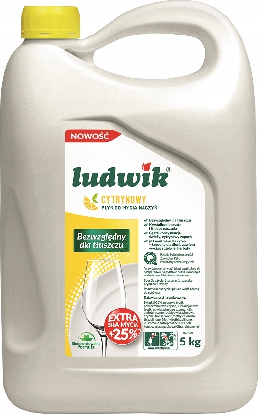 

Ludwik Płyn do mycia naczyń Cytrynowy zapas 5kg