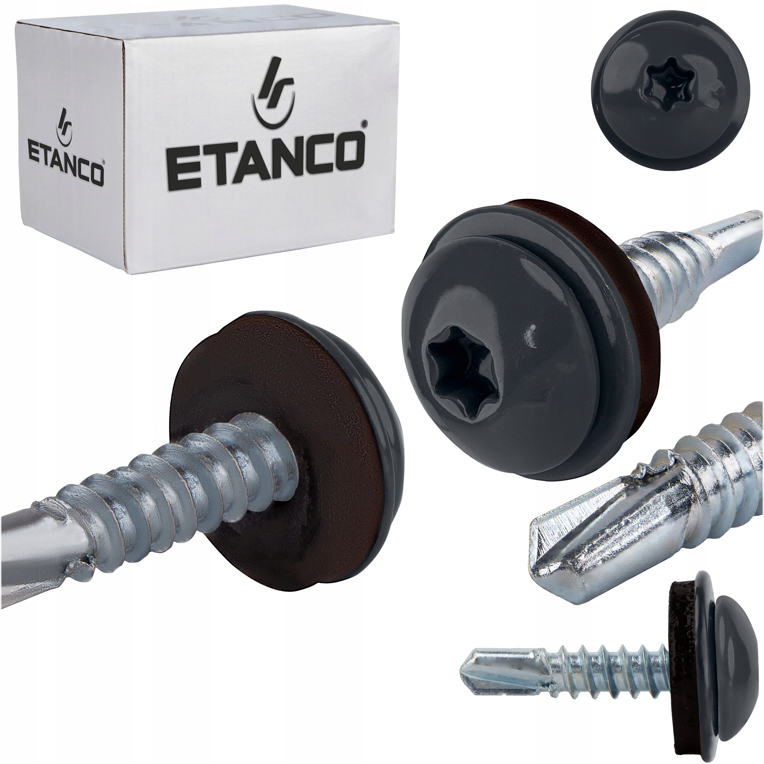 Šrouby do kovu Torx 3 mm 4,8x22 mm Ral 7016 250 ks Etanco GT3 Ph Z14