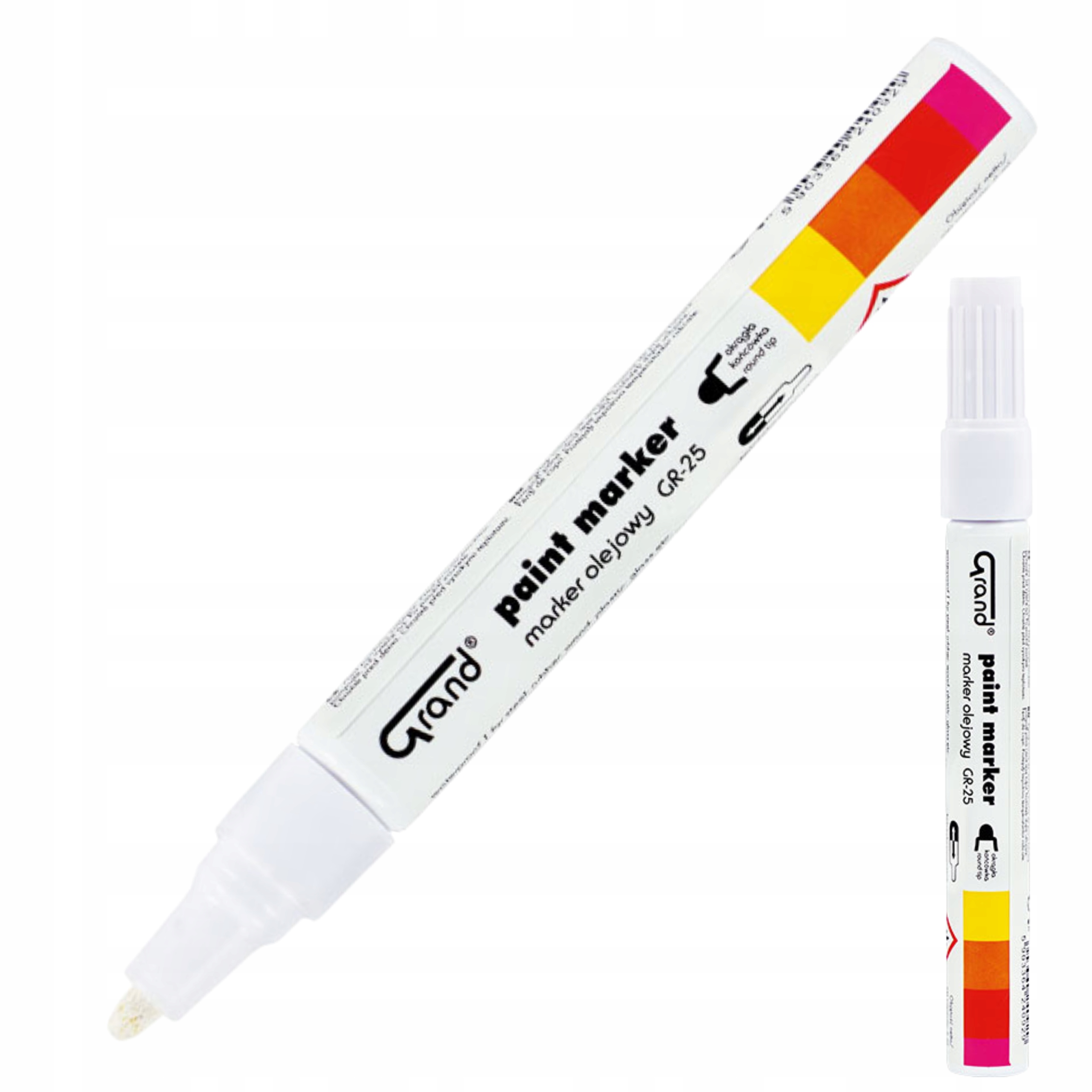 MARKER BIAŁY WODOODPORNY OLEJOWY MARKERY PISAK FLAMASTRY OKRĄGŁY