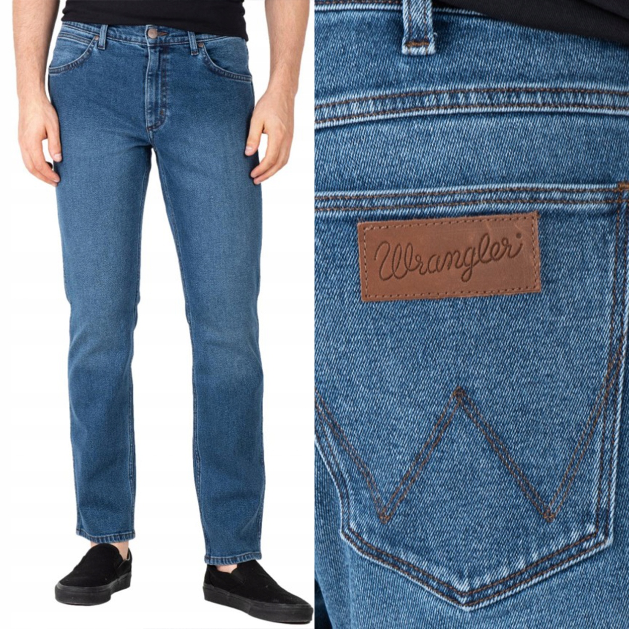 Wrangler Greensboro Regular Straight The Look Jednoduché Tmavé Džíny W30 L32