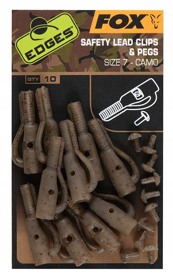 Klips Fox Camo Slik Lead Clips & Pegs 7 10szt.