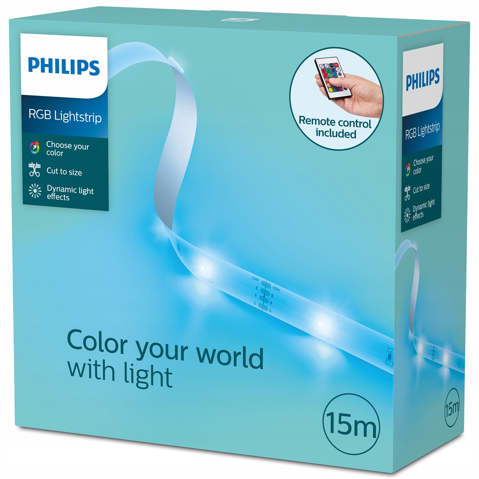 Pasek Led Taśma Rgb 15m Ściemniana Wielokolorowa Pilot Philips