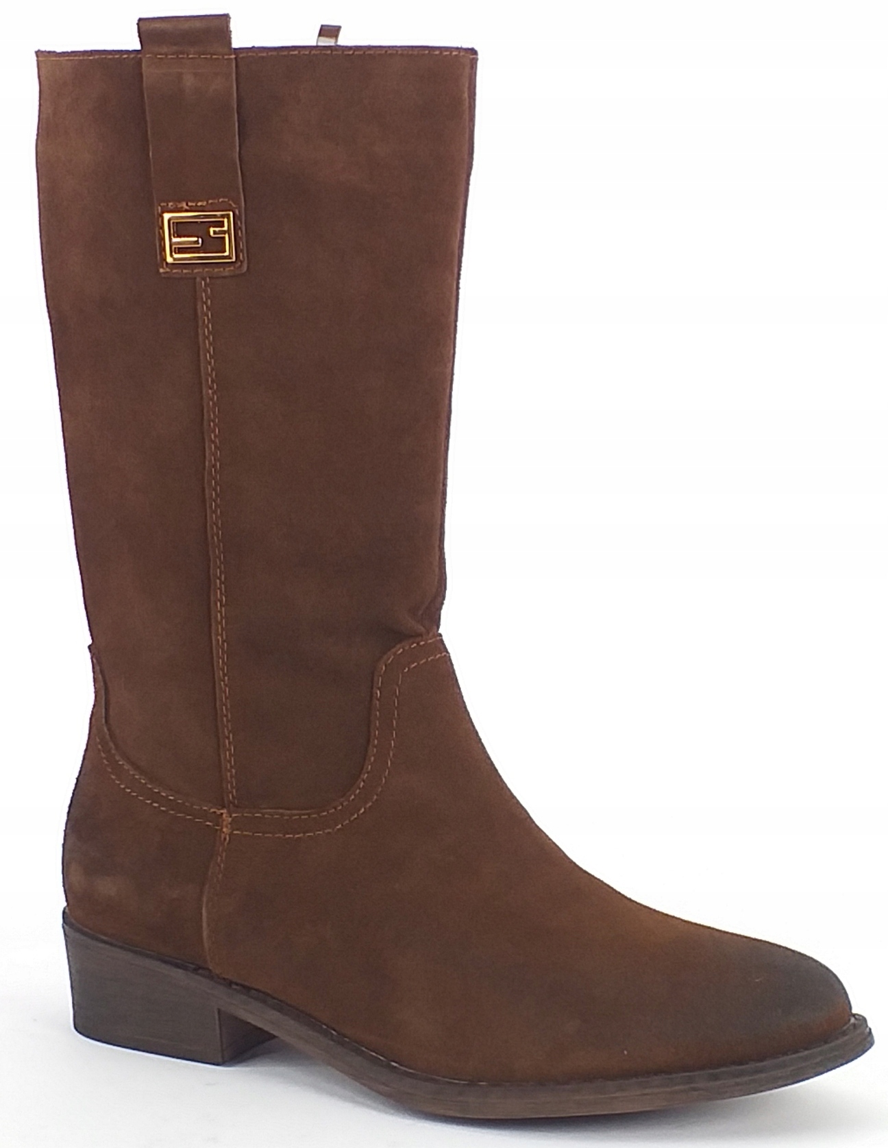 Kozačky Sergio Leone KZ287-S semišové, Zateplené na zip, Kožené, hnědé 38