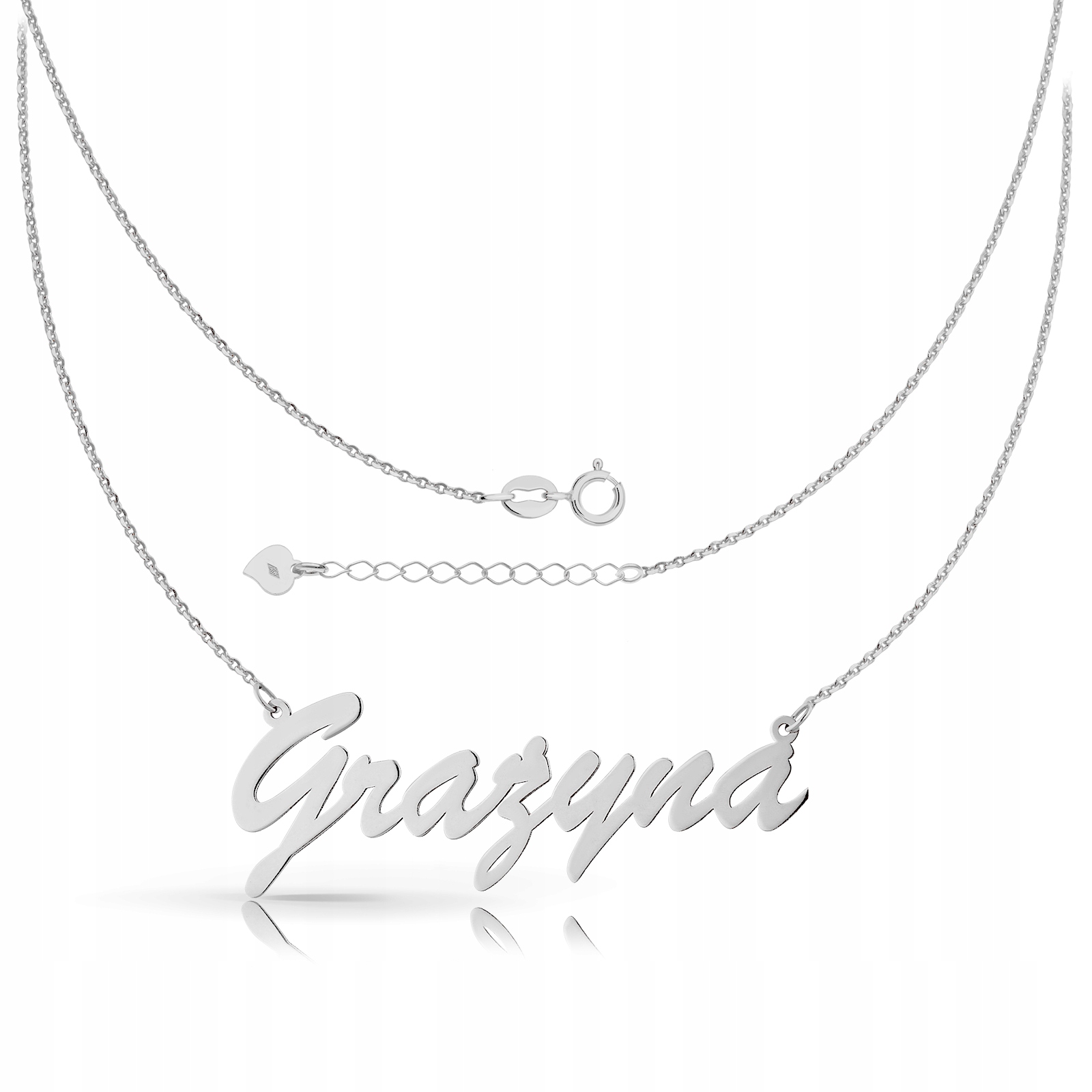 Stříbrný Náhrdelník Se Jménem Grażyna Stříbro 925 Jako Dárek Gravírování