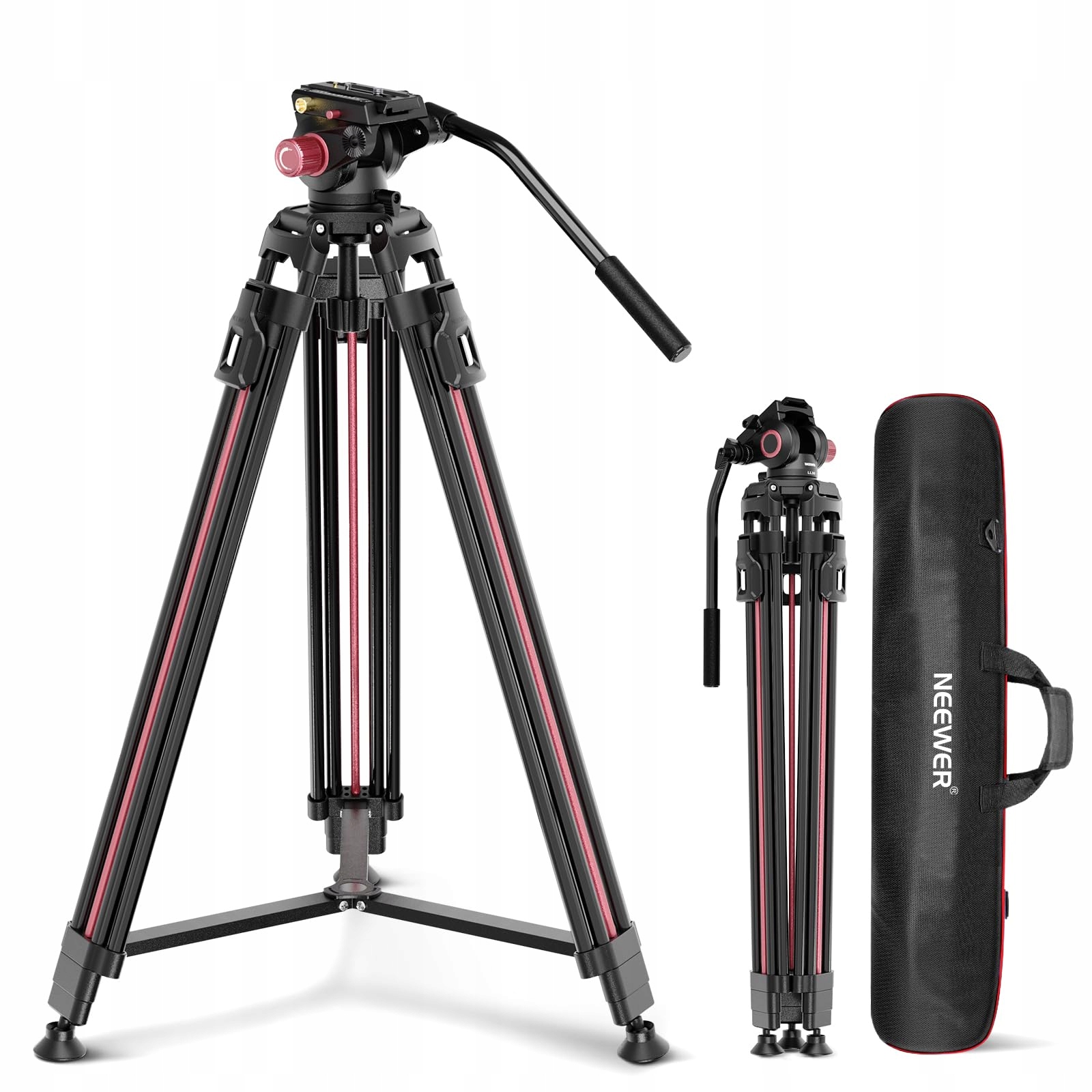 NEEWER Statyw Video 2m z Głowicą Fluidową do DSLR Canon Nikon Sony