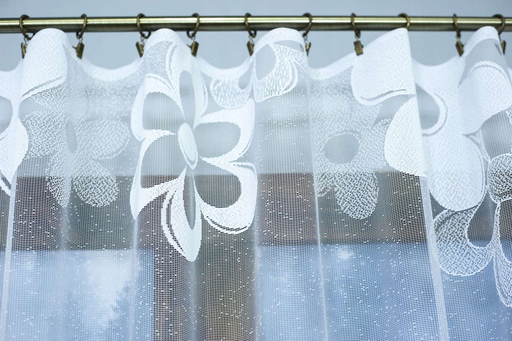 FIRANKI FIRANY GOTOWA FIRANA ŻAKARDOWA BIAŁA Materiał żakard
