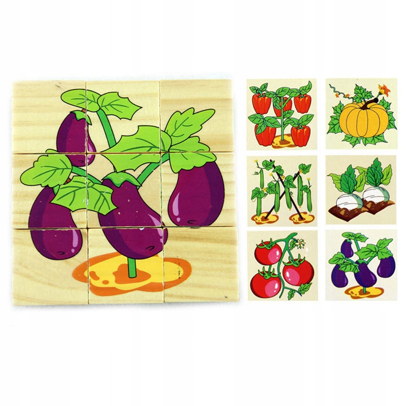 EDUKACYJNE DREWNIANE KLOCKI PUZZLE UKŁADANKA Liczba elementów 0 szt.