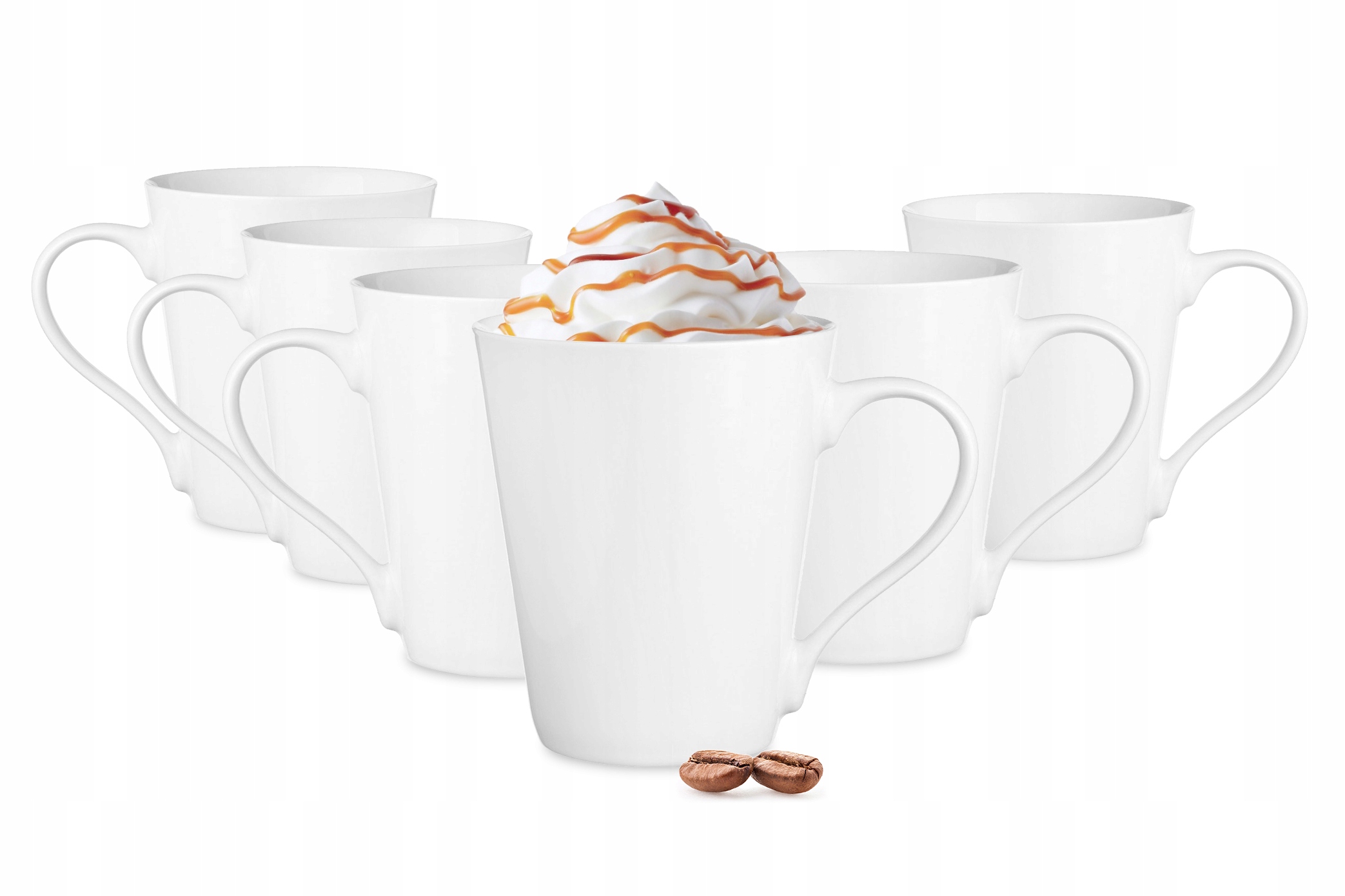 KOMPLET 6 KUBKÓW Z UCHEM 250 ml DO KAWY I HERBATY