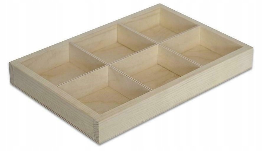 

6 Organizer drewniany na biurko biżuterię resoraki