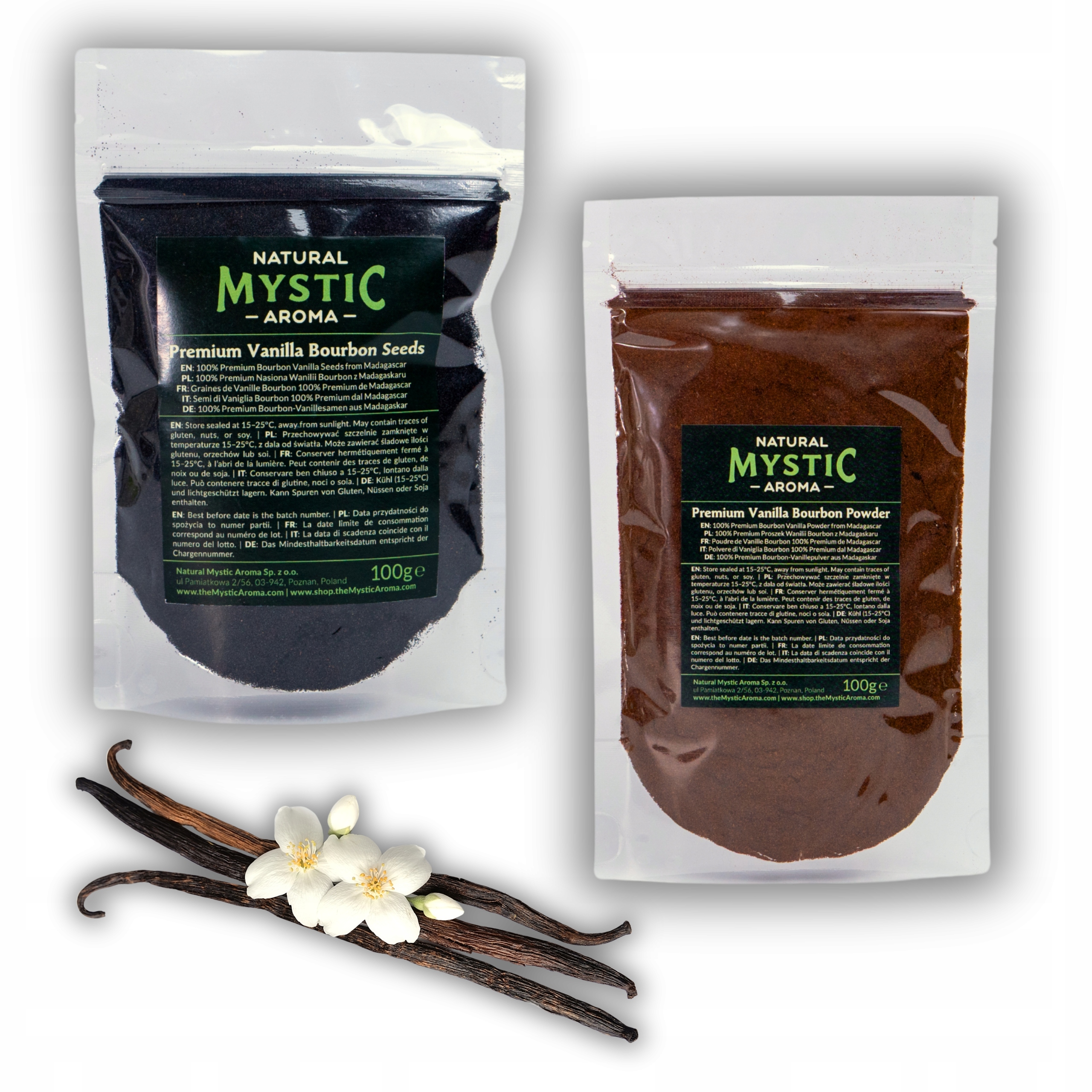 Levně Sada Vanilka Bourbon Madagaskar Semena Vanilkový prášek 100 g Premium