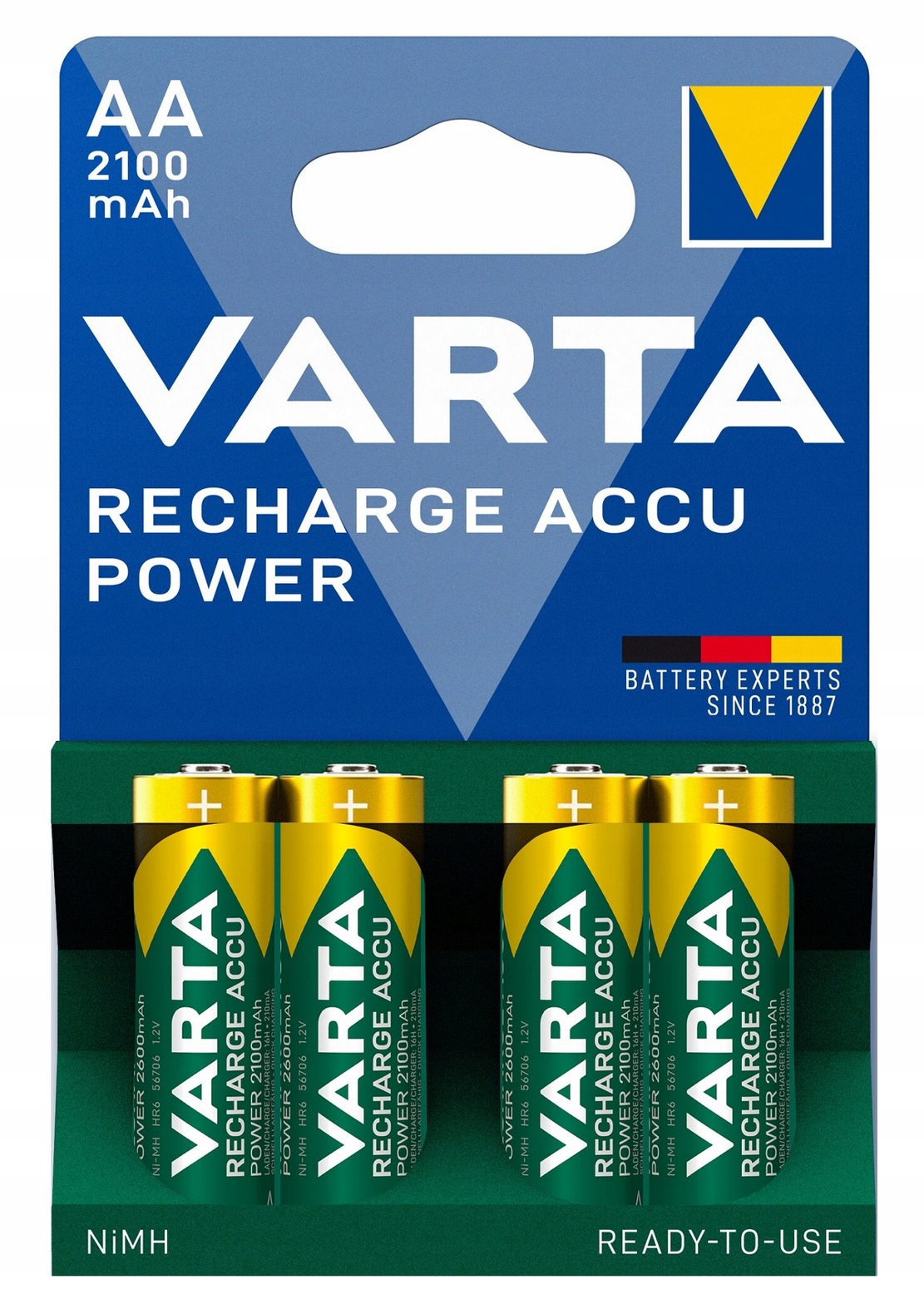 4x AKUMULATORKI baterie R2U VARTA R6 AA 2100 mAh Symbol baterii AA (R6)