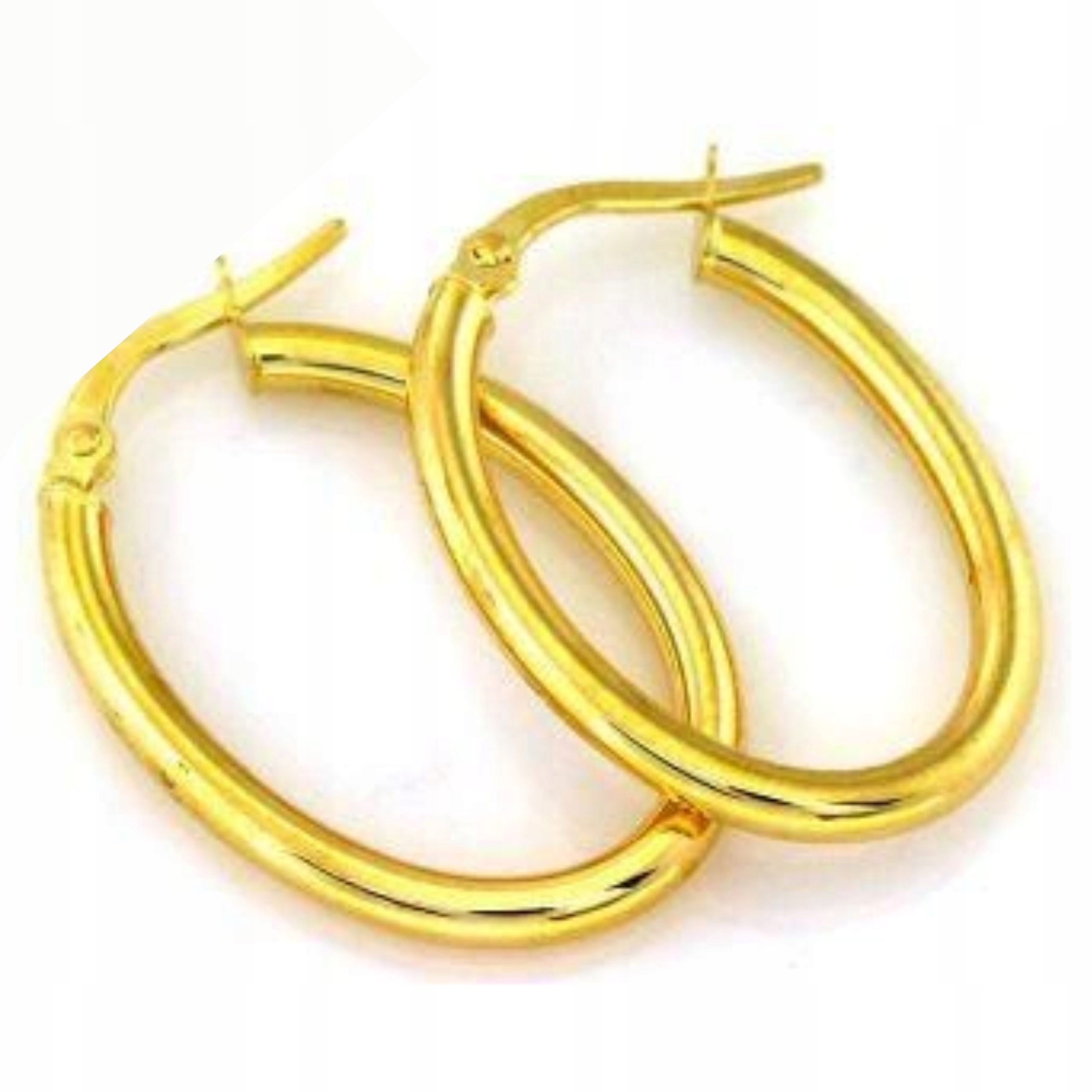 Zlaté náušnice 585 Hladké Kolečka 2,12g, módní klasický vzor jako dárek