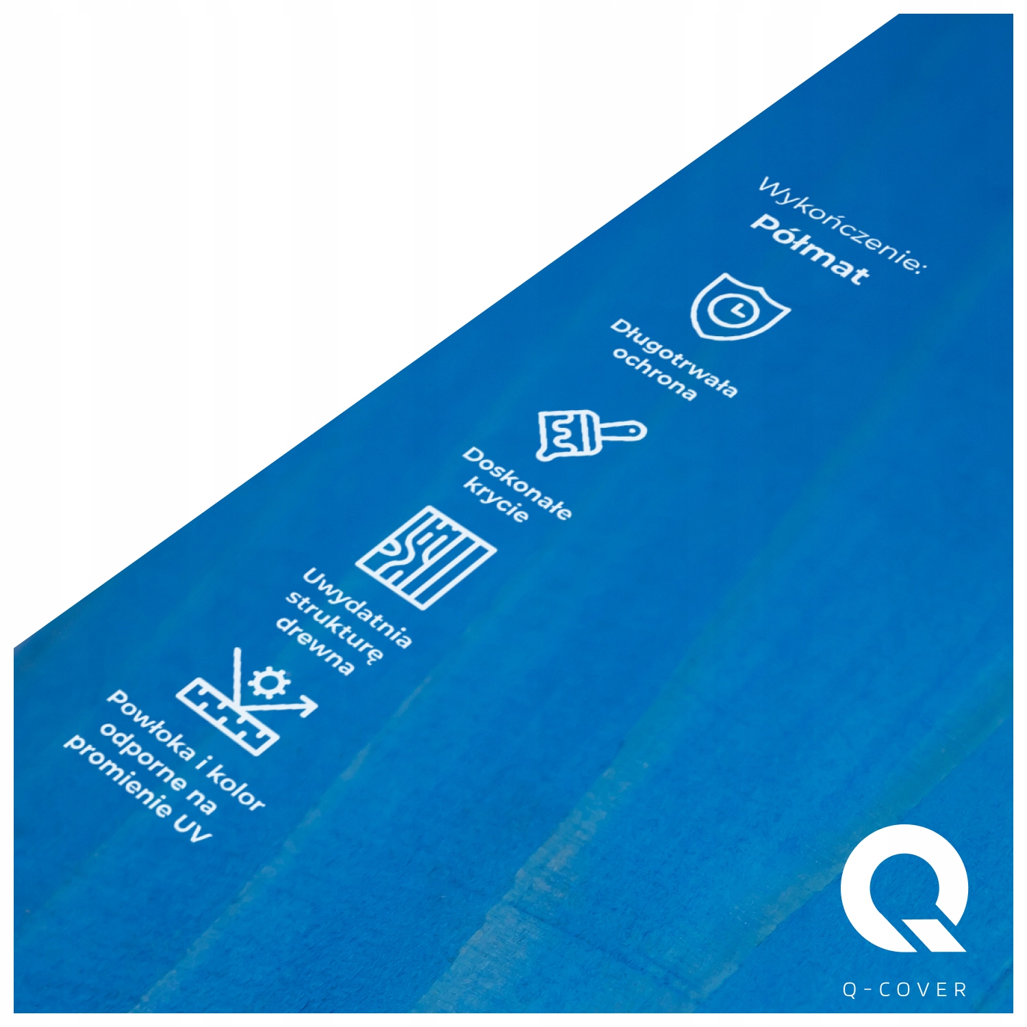 LAKIEROBEJCA DO DREWNA 3W1 EXTRA LAZURA BŁĘKITNY PÓŁMAT 5L OCHRONNA Marka Q-COVER