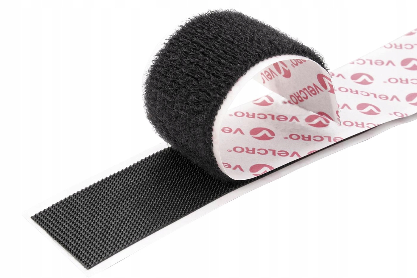Velcro Páska se suchým zipem, extra tenká, nalepovací, 20mm x 25m, černá